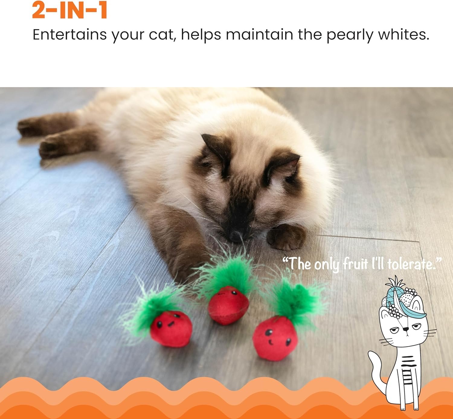 Catstages Straw-Babies Cat Dental Catnip Mesh Toy, Pink - 3 Pack - Image 3