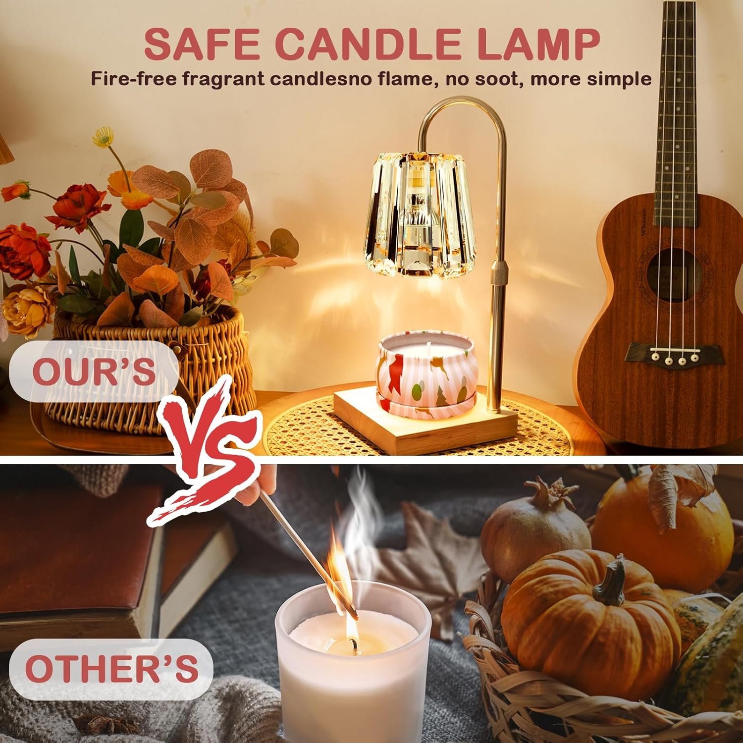 Candle Warmer Electric Wax Lamp - Candle Melt Lamp with Timer Dimmable Crystal Table Lamp Adjust Height for Jar Candles House Warming Gifts Home Bedroom Decor Candle Light Wax Warmers with 3 Bulbs - Image 6