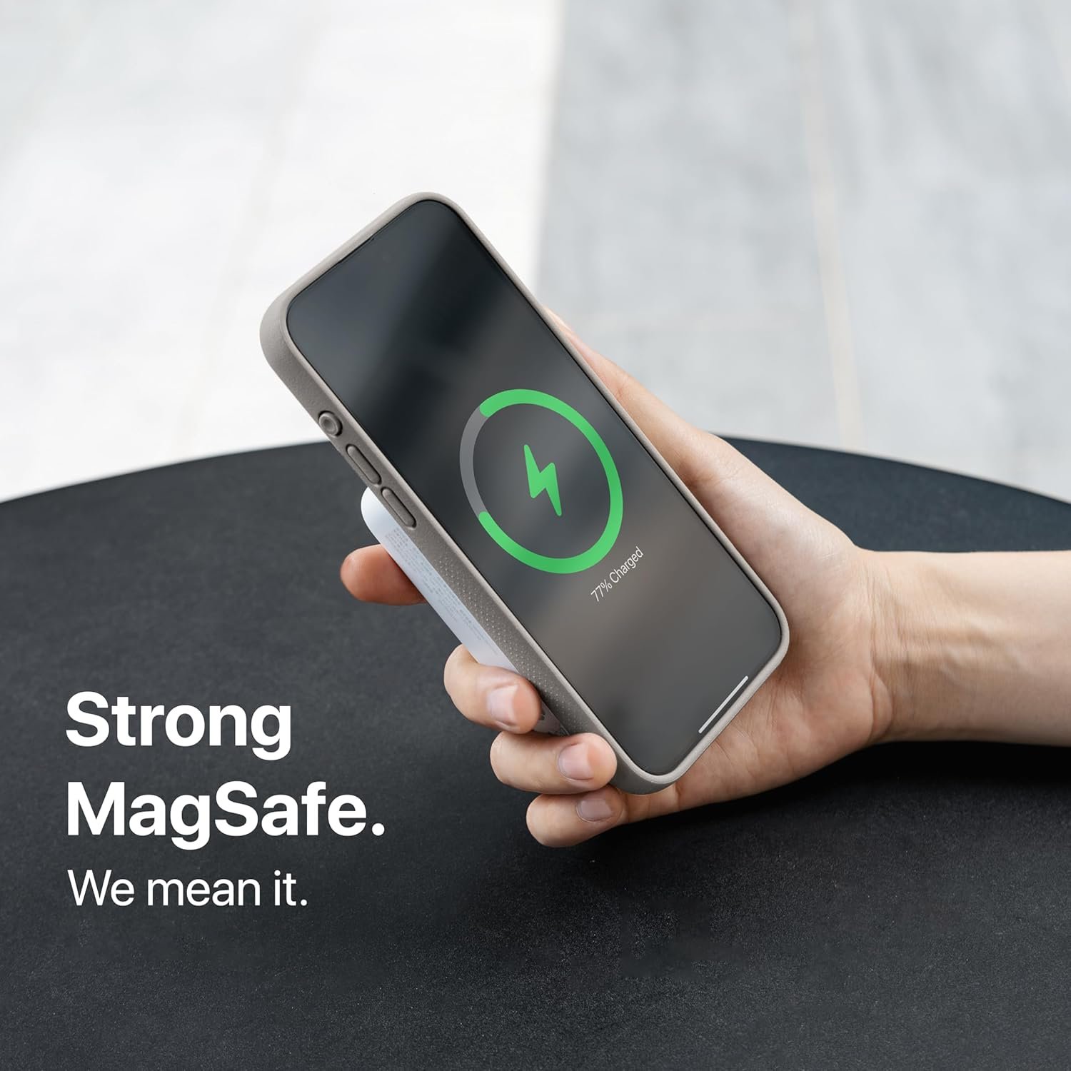 TineeOwl for iPhone 15 Pro Max Magnetic Case - Dune Series, Compatible with MagSafe, TPU, Minimalist, Slim/Thin, Grippy with Microfiber Lining, Rounded Action Button (Sand Stone, iPhone 15 Pro Max) - Image 6