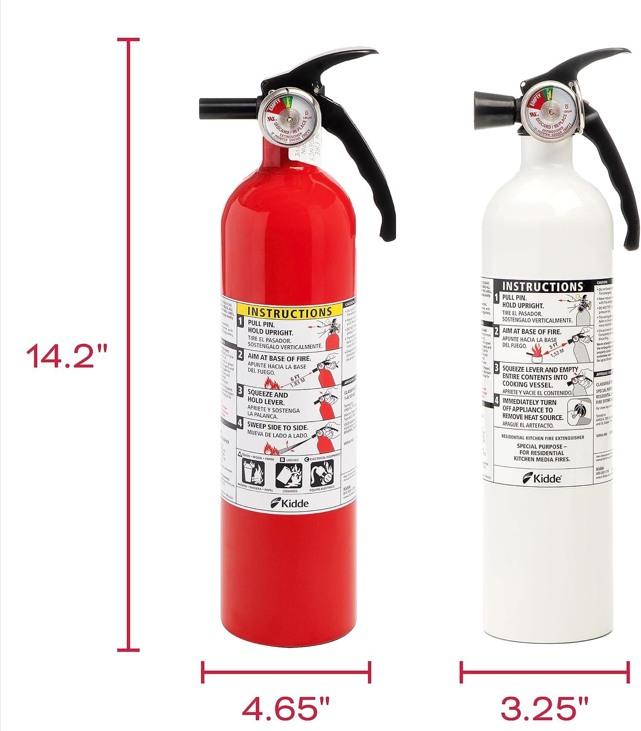Kidde Kitchen Fire Extinguishers for Home & Office Use, 2 Pack: One 1-A:10-B:C and One Specialty Kitchen Extinguisher, Wall Mount & Strap Brackets Included - Image 10