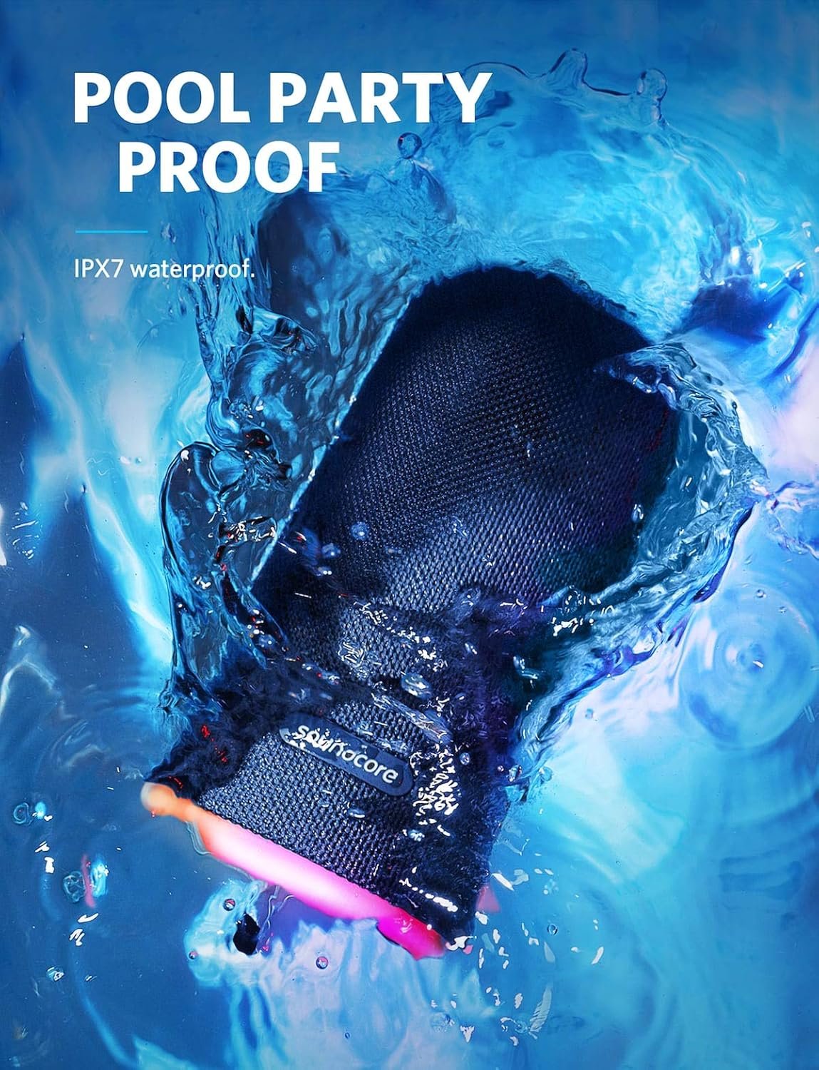 Soundcore Flare Wireless Speaker by Anker, Waterproof Party Speaker with 360° Sound, Enhanced Bass & Ambient LED Light, IP67 Waterproof and 12-Hour Battery Life-Blue - Image 7