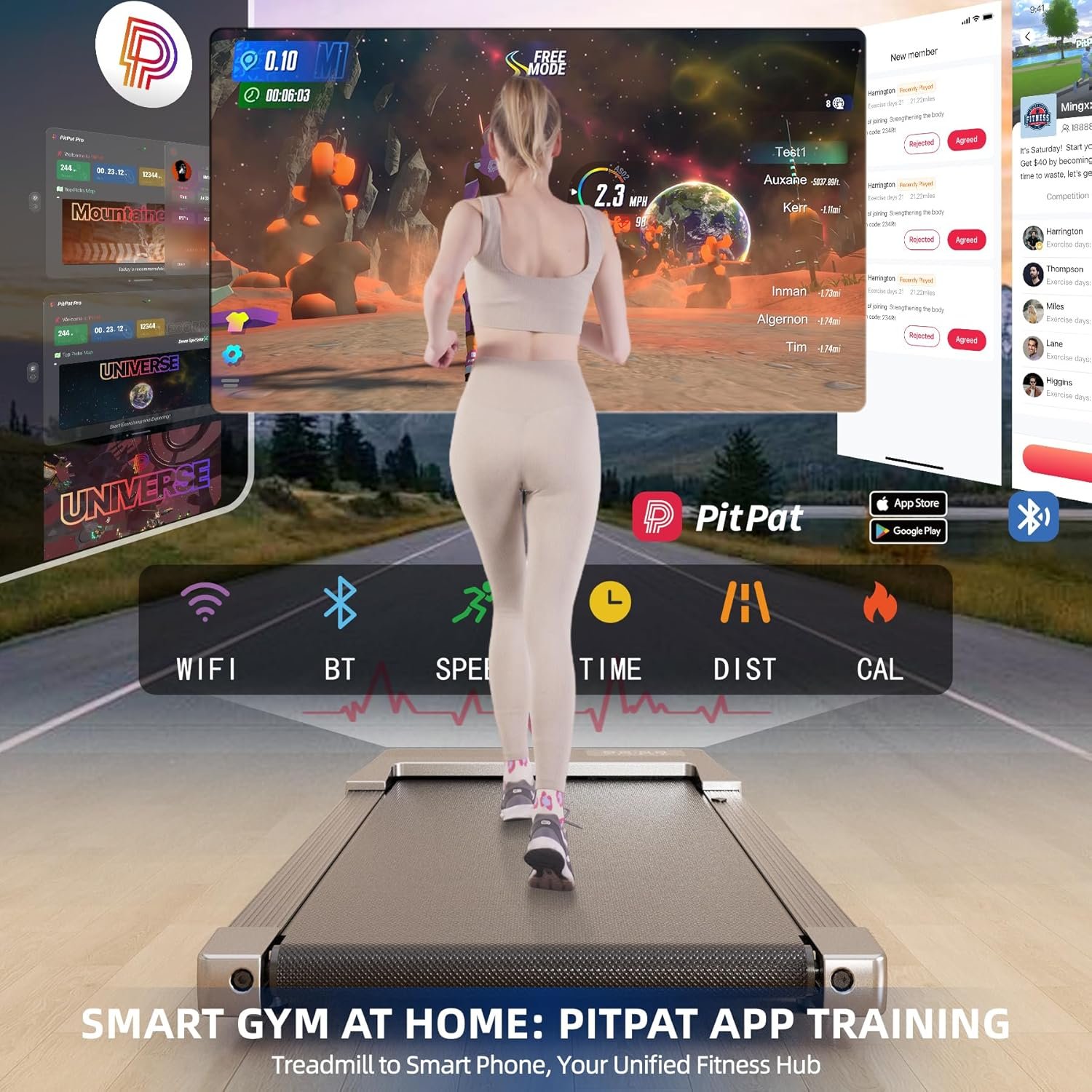 DeerRun Walking Pad, 2024 Upgrade Smart Under Desk Treadmill, 2.5HP Small Quiet Portable Treadmill, Walking Treadmill Under Desk, APP & Remote Control, Knee-Protective, No-Assembly - Image 3