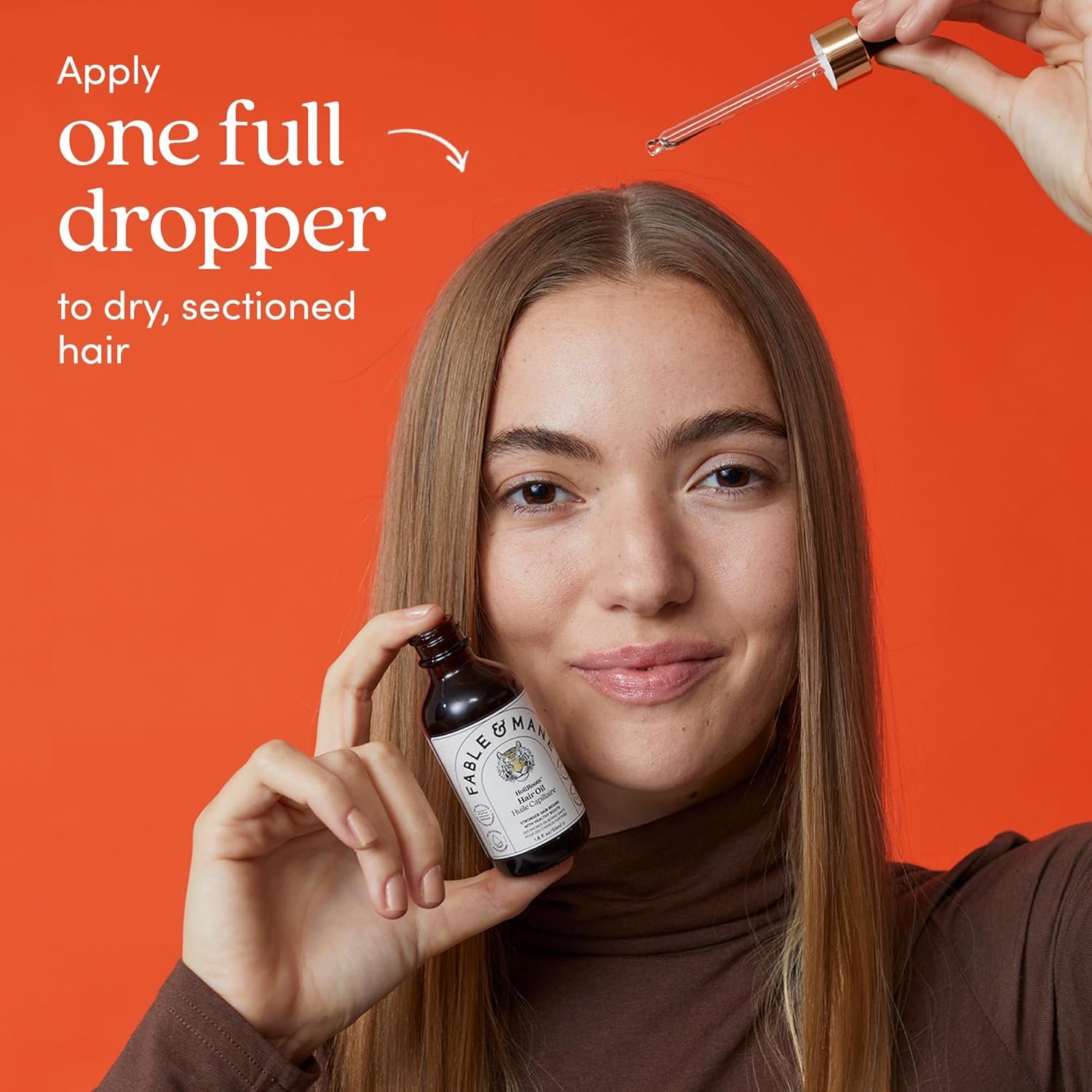 Fable and Mane Hair Oil - HoliRoots Strengthening Serum for Damaged, Frizzy Hair with Ashwagandha, Castor Oil & Scalp Treatment - 1.8FL oz - Image 9