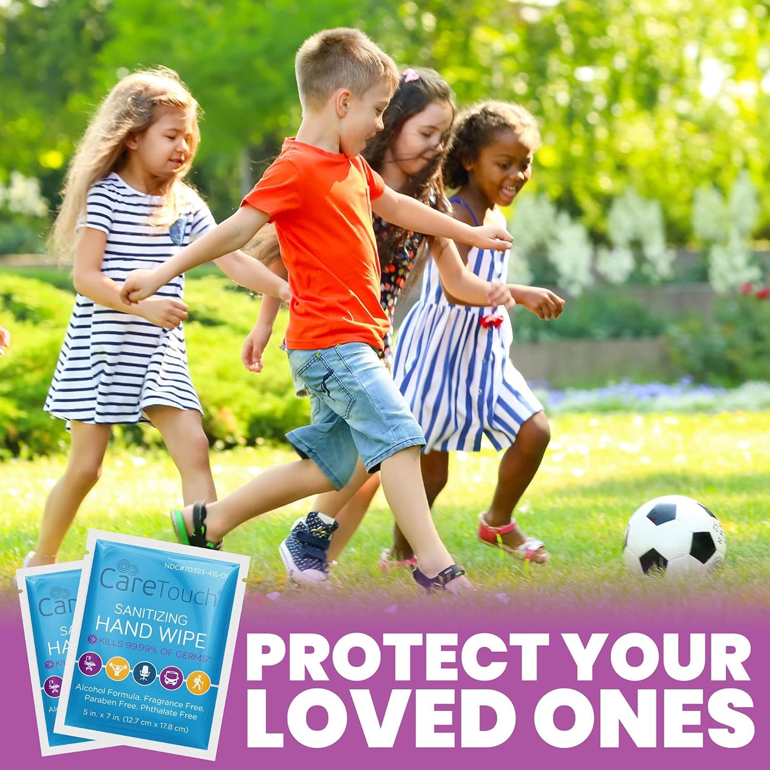 Care Touch Hand Sanitizer Wipes - 110 Hand Wipes Individually Wrapped - Travel Size - Sanitizing Wet Wipes for Home, Office & Outdoor Use - Image 6