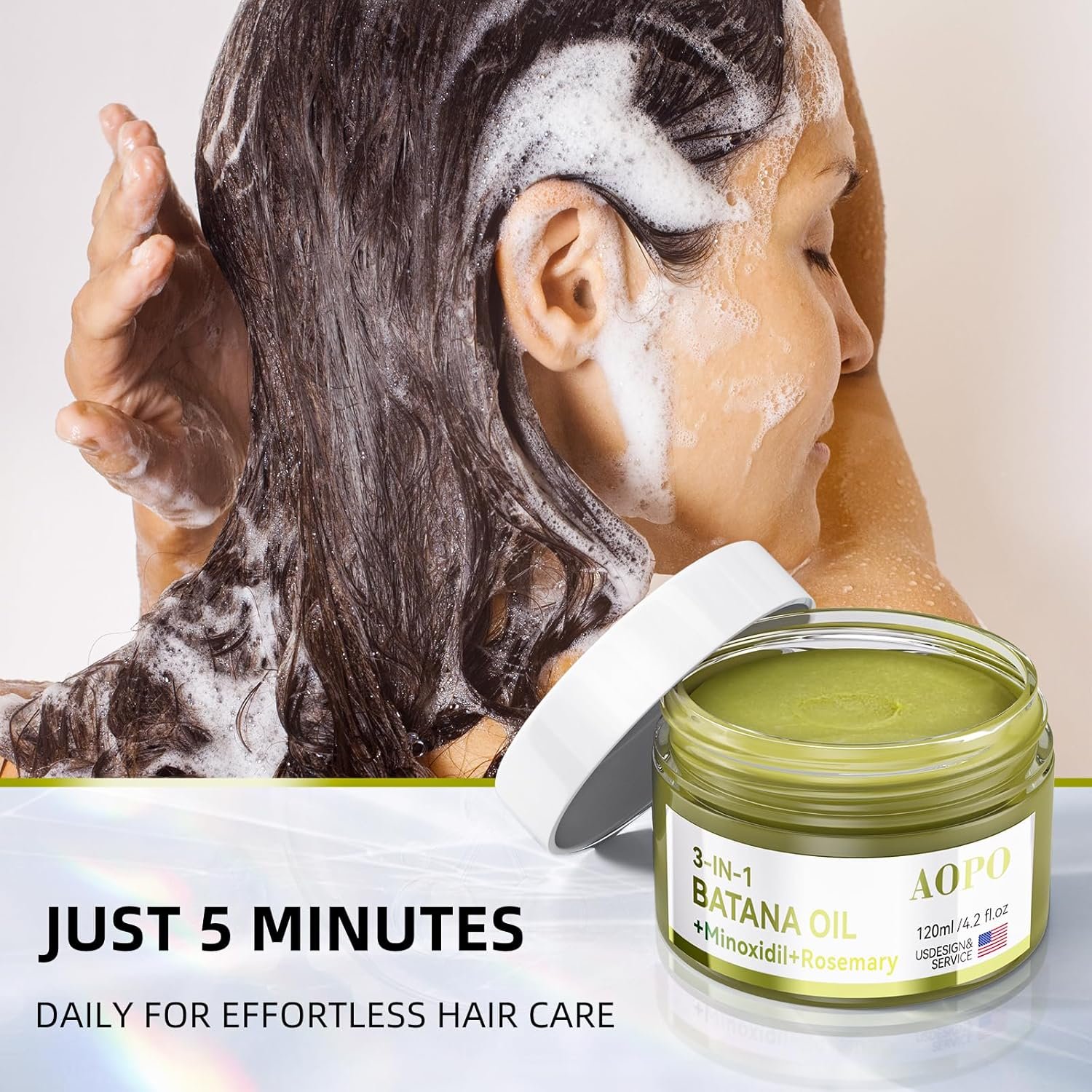 Batana Oil For Hair Growth - 3in1 Hair Serum, 4.2 oz, Batana Oil + Minoxidil + Rosemary, For Thinning Hair & Scalp Care - Image 4