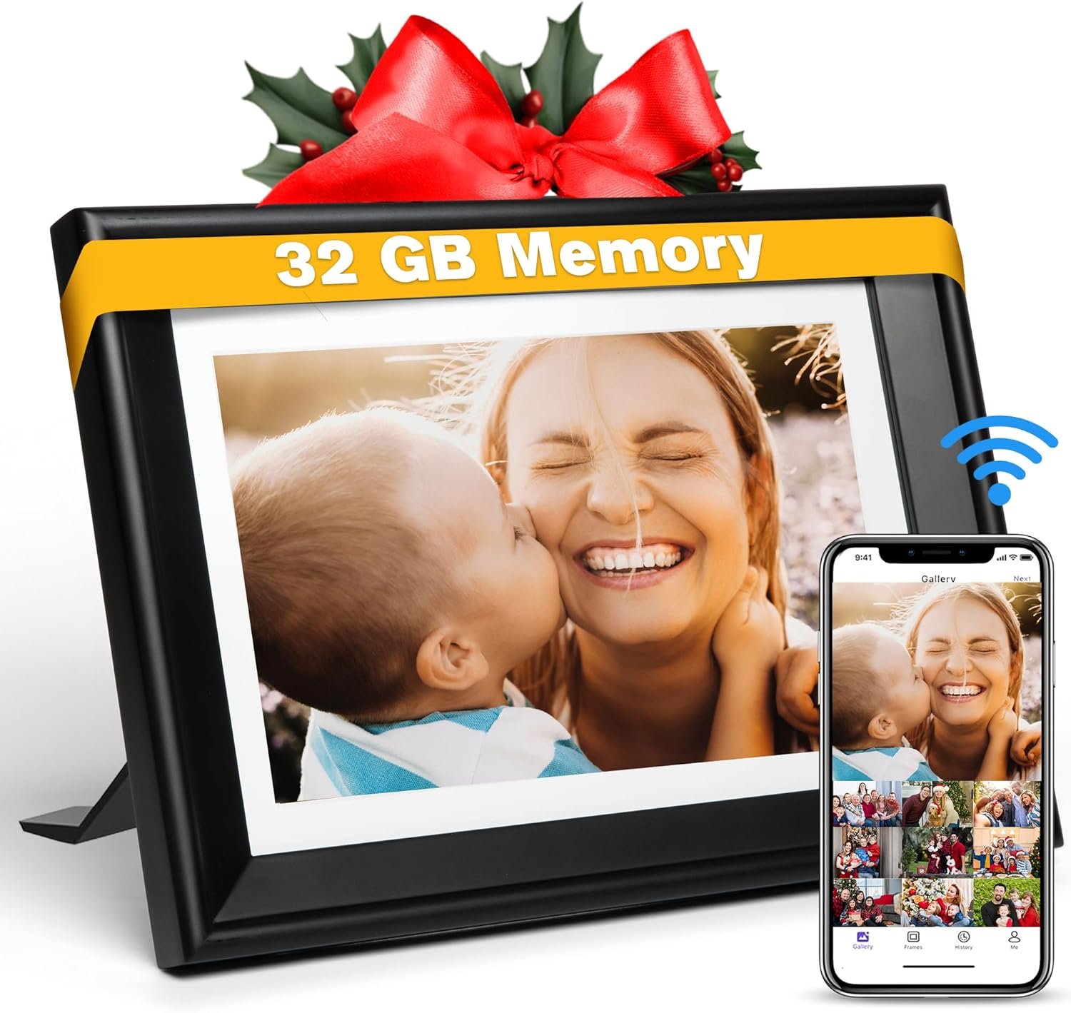 PhotoSpringㅤ 10 inch WiFi Digital Picture Frame | Send Photos by Email, Web or Our Free App | Electronic Picture Frame with Touchscreen & 32GB Internal Memory | Easy Setup | Play Videos up to 5 min - Image 2
