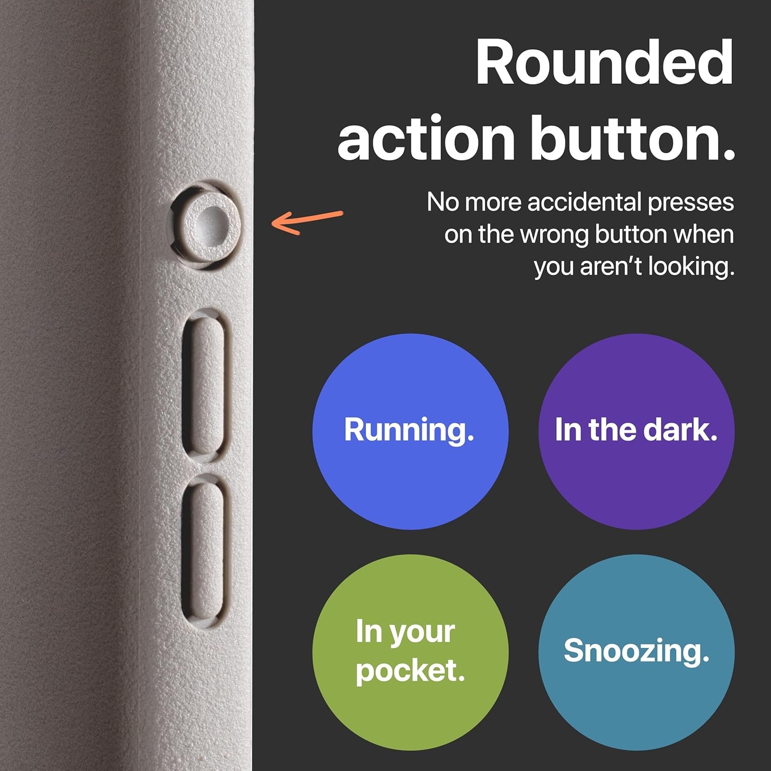 TineeOwl for iPhone 15 Pro Max Magnetic Case - Dune Series, Compatible with MagSafe, TPU, Minimalist, Slim/Thin, Grippy with Microfiber Lining, Rounded Action Button (Sand Stone, iPhone 15 Pro Max) - Image 3