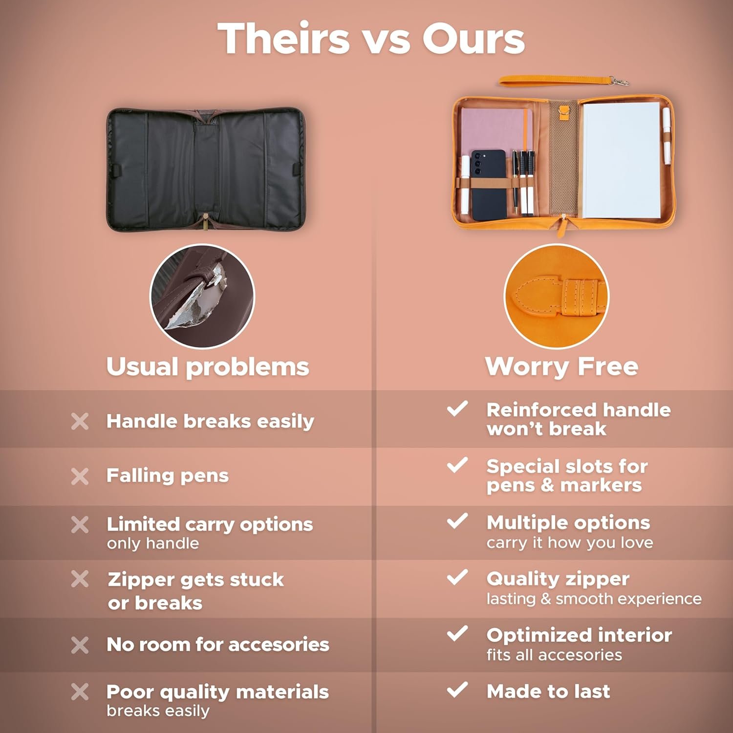 Large Bible Cover Case for Women (11"x8"x2.5") PU Leather Bible Cover for Girl w/Wristlet Strap, Bible Cover for Women w/Engraved Floral Lily Design, Waterproof Bible Case for Women (Orange) - Image 8