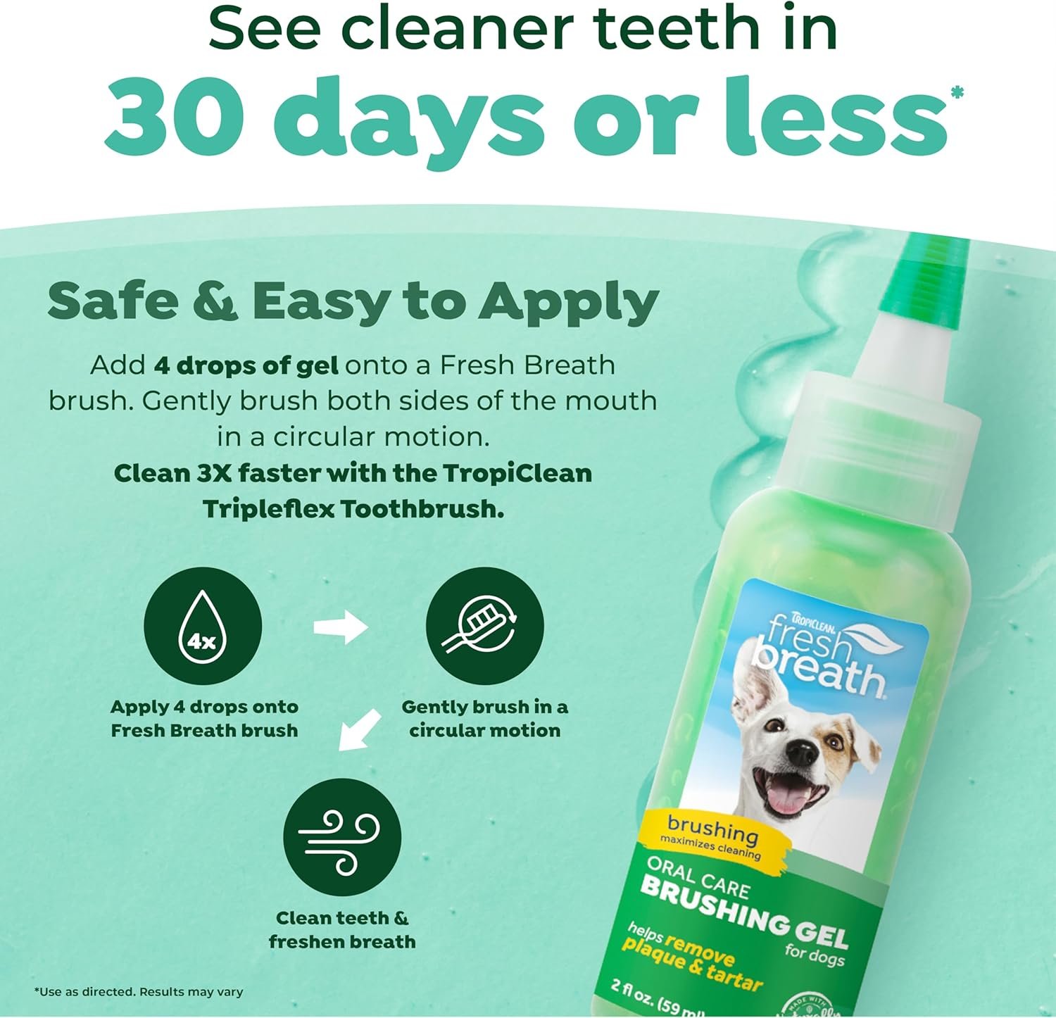 TropiClean Oral Care Brushing Gel for Dogs & Cats| Dog Toothpaste | Pet Dental Gel | Dog Teeth Cleaning Use with Pet Toothbrush | 2 oz - Image 4