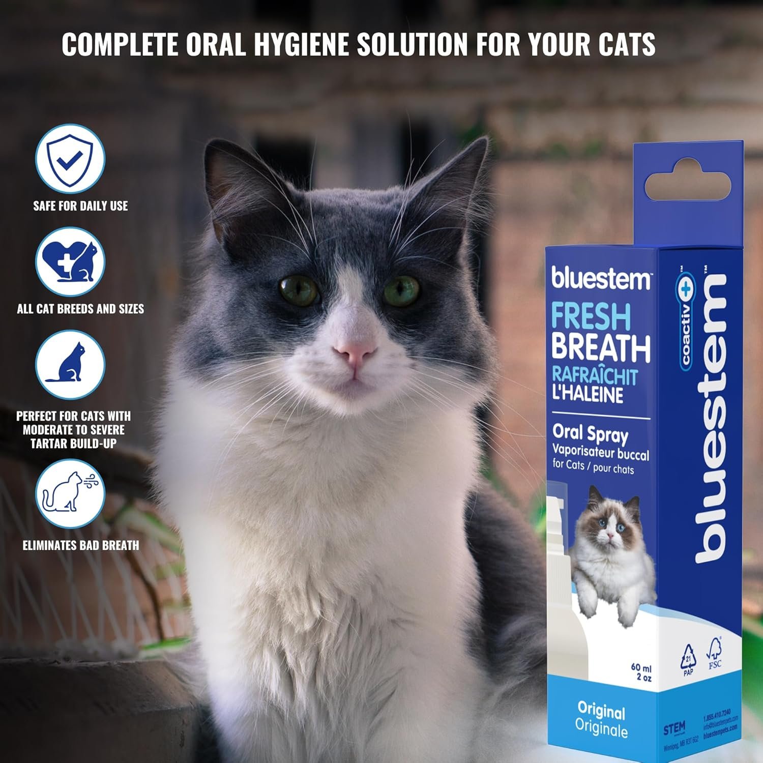 Cat Oral Spray Breath Freshener: Pet Dental Teeth and Mouth Cleaning Spray That Treats All Cats Bad Breath Smell When Breathing. Tooth Tartar, Plaque Cleaner Remedy. Small Mint Flavor Remover for Pets - Image 6