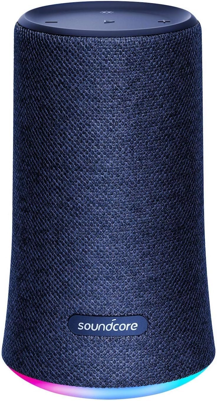 Bluetooth Speaker, Soundcore Flare Wireless Speaker by Anker, Portable Party Speaker with 360° Sound, Enhanced Bass, Ambient LED Light, IP67 Dustproof & Waterproof, and 12H Battery Life—Blue (Renewed) - Image 2