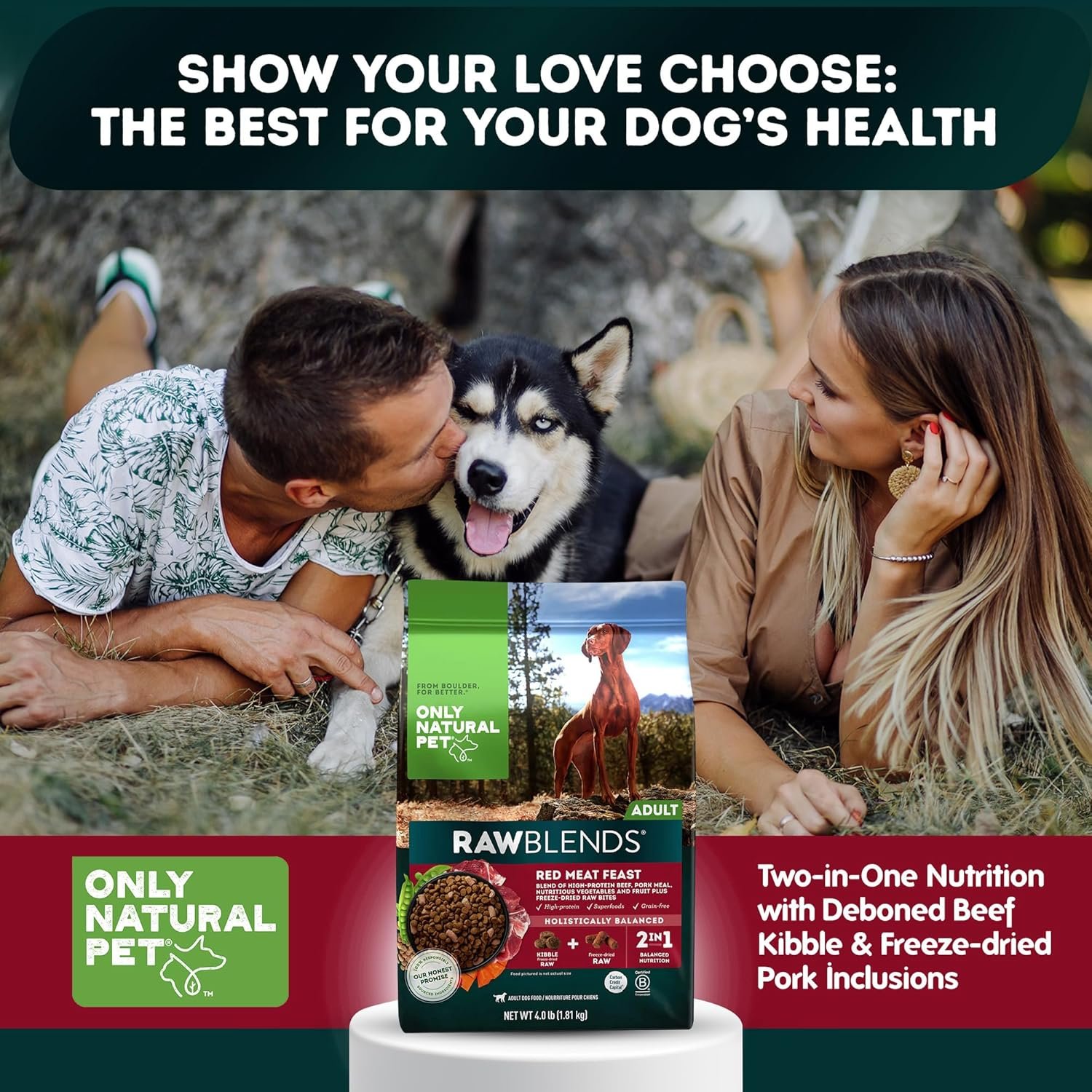 Only Natural Pet Raw Blends Infused Grain Dog Food, High Protein All-Natural Whole Ingredients & 100% Raw Meat Bites, Red Meat Feast, Low Phosphorus, Dehydrated Mix for Large Breed & Picky Eaters, 4lb - Image 6