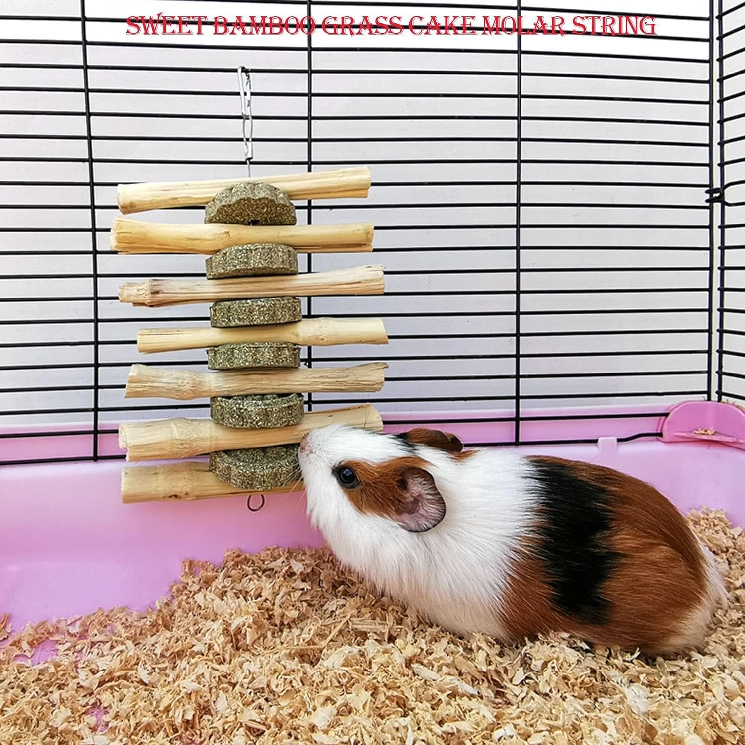 kathson Bunny Chew Toys for Teeth Grinding, Rabbit Wooden Scratch Board Feet Pad Platform Small Animals Play Toy for Guinea Pigs Chinchilla Hamsters Other Rodent Pets(E) - Image 6