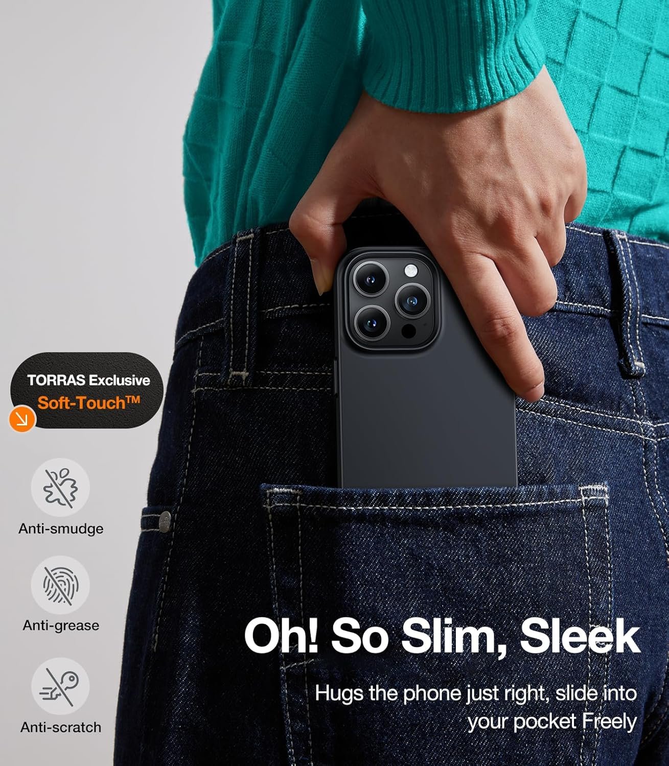 TORRAS Magnetic Slim-Fit Designed for iPhone 15 Pro Max Case, Ultra-Thin 15 ProMax Phone Case Compatible with MagSafe, Lightweight Anti-Scratch Matte Hard Cover 15 Pro Max 6.7 inch, Black - Image 6