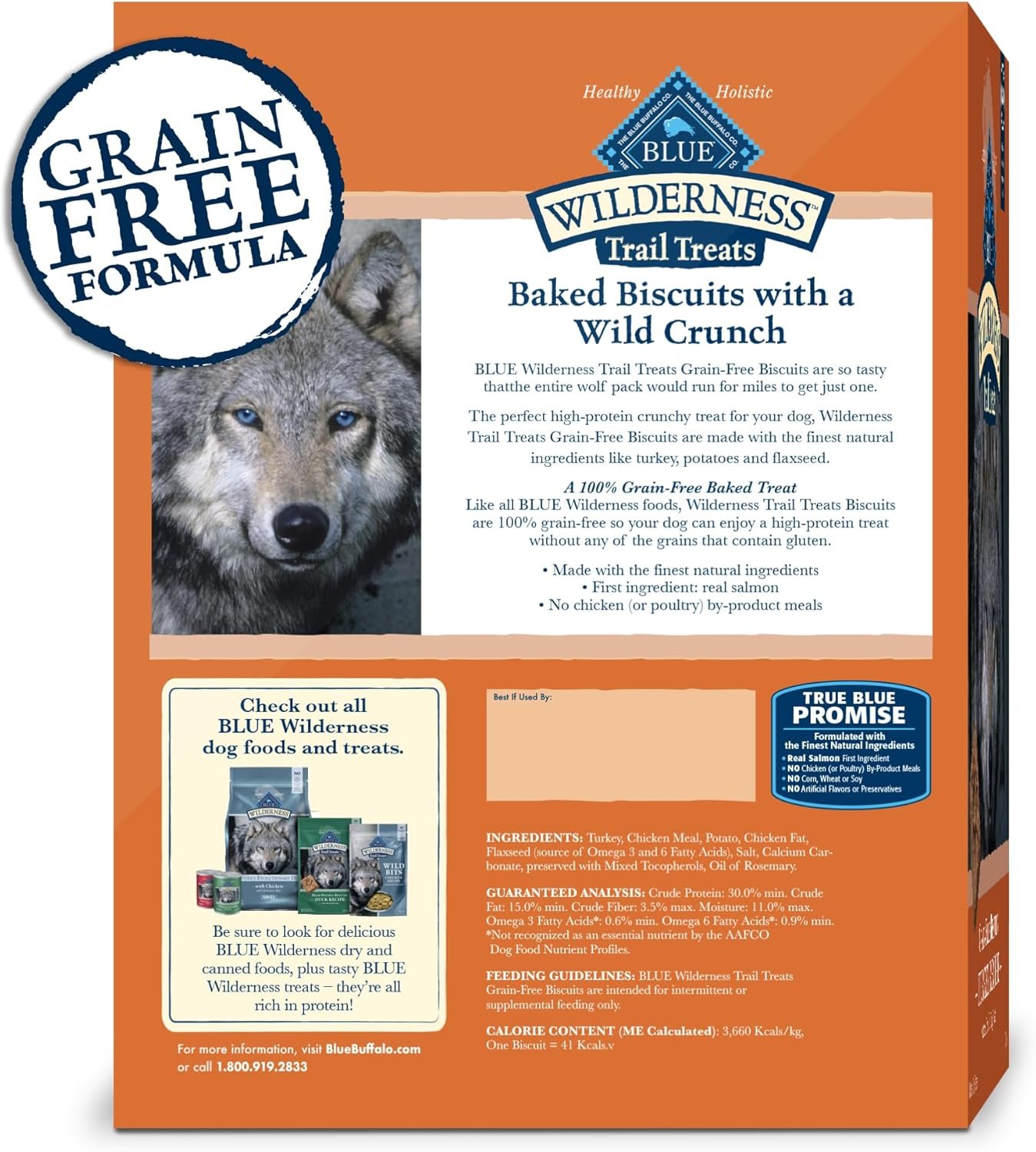 Blue Buffalo Wilderness Trail Treats High Protein Grain Free Crunchy Dog Treats Biscuits, Turkey Recipe, 36-oz box - Image 3
