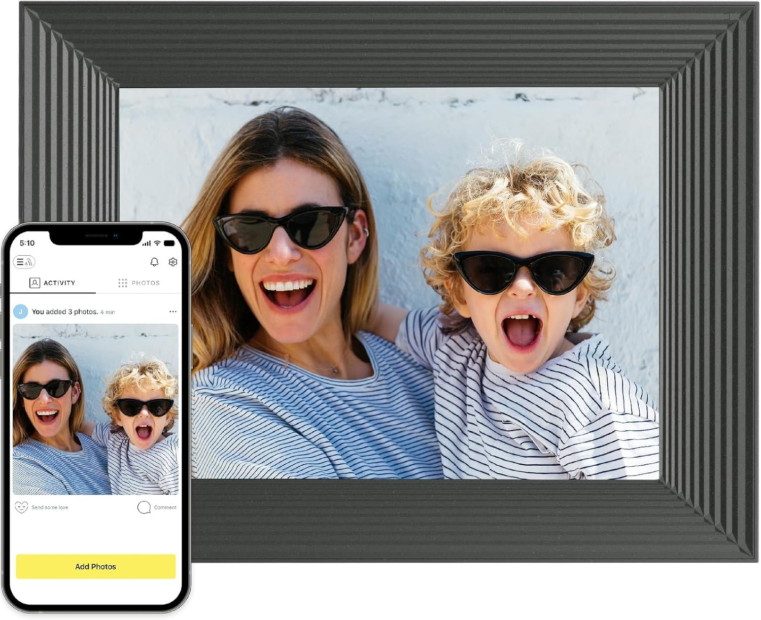 Aura Mason WiFi Digital Picture Frame | Wirecutter's Best Digital Frame for Gifting | Send Photos from Your Phone | Quick, Easy Setup in Aura App | Free Unlimited Storage | Black - Image 8
