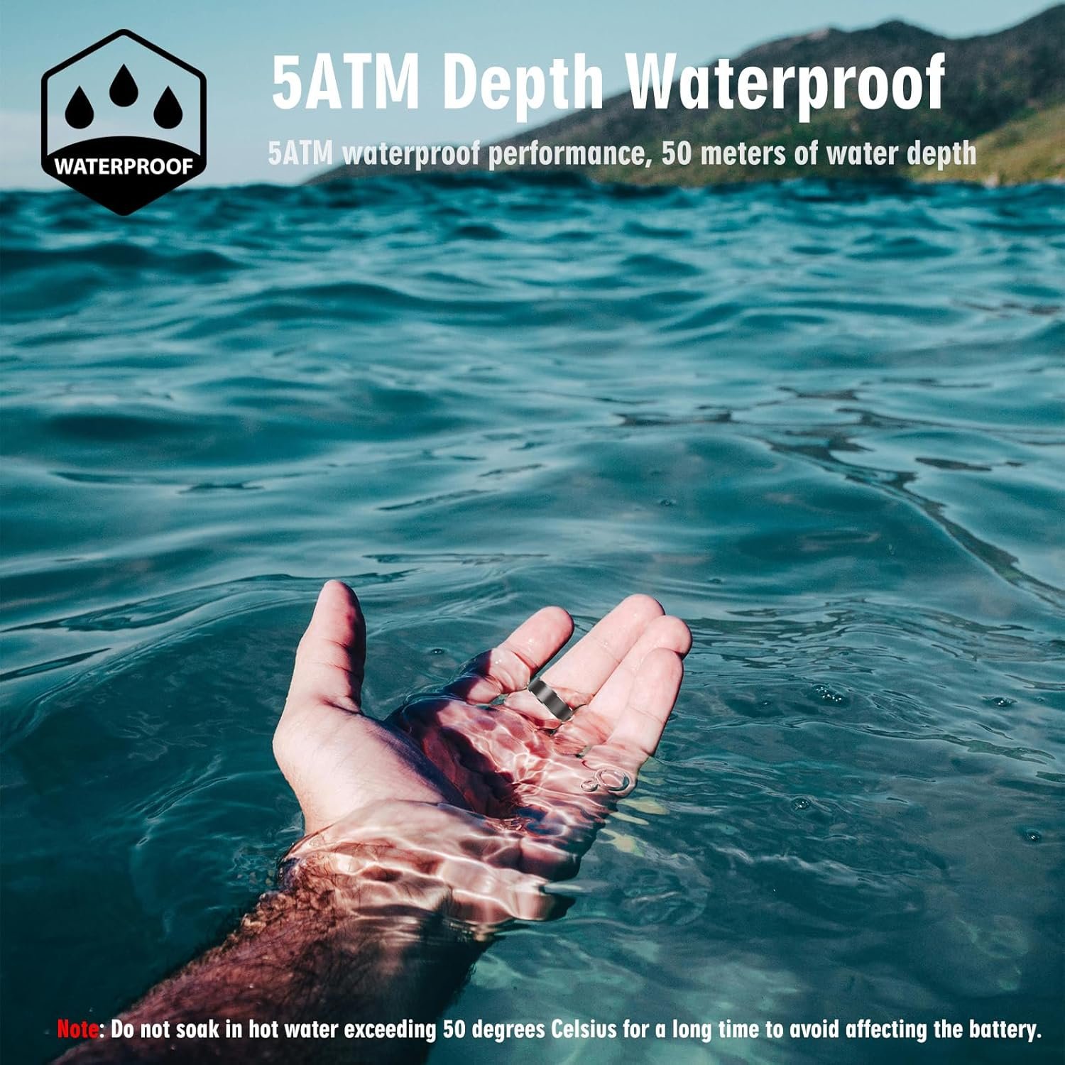 Smart Ring for Women/Men Fitness Rings Health Tracker Rings, Free App 5-7 Days Battery,Heart Rate,Blood Oxygen Black(Diameter 20.8 mm) - Image 6