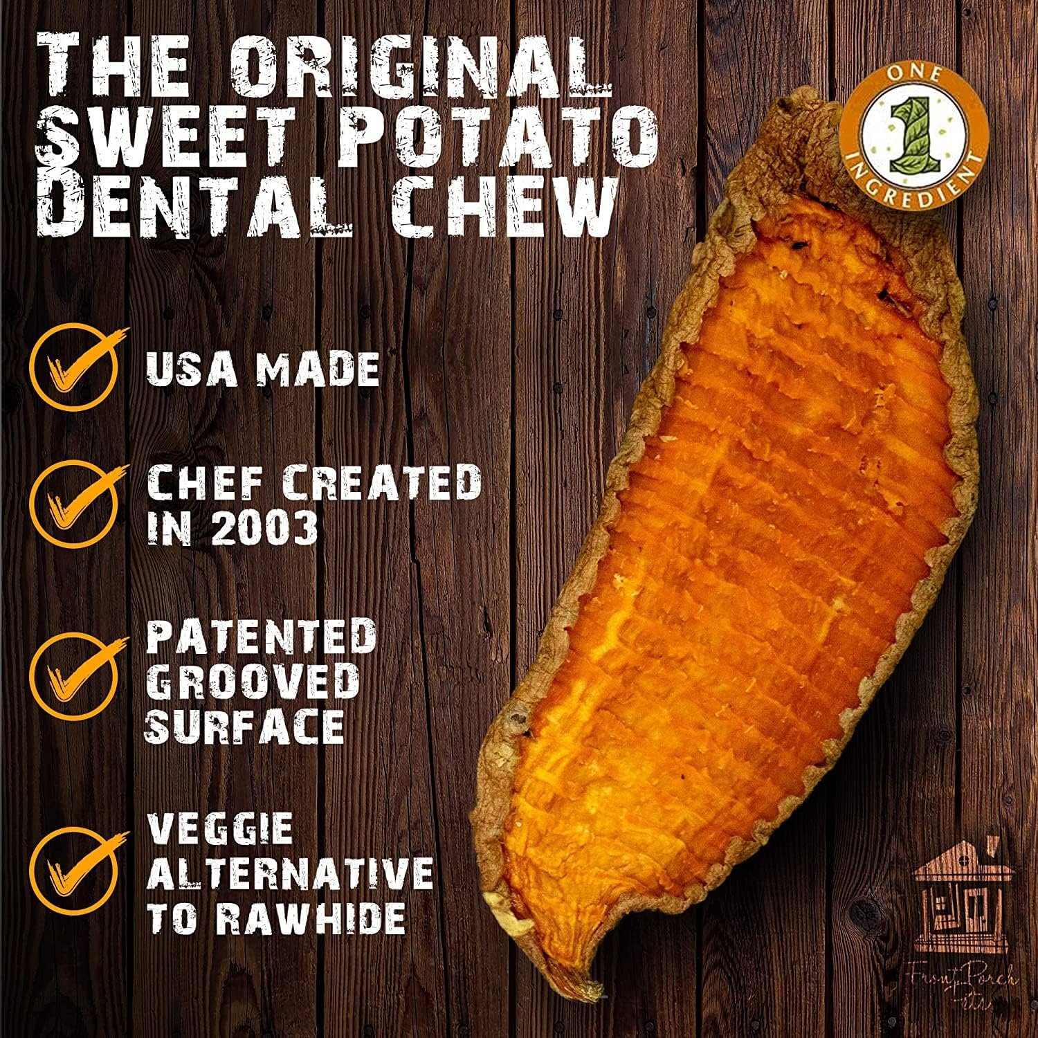 Sams Yams Sweet Potato Dog Treats, Healthy Dog Treats for Large Dogs - Sweet Potato Dog Treats Made in USA, High Fiber, Vegan Dental Chews - Big Boyz, Sweet Potato Dog Chewz, 15oz (Pack of 3) - Image 4