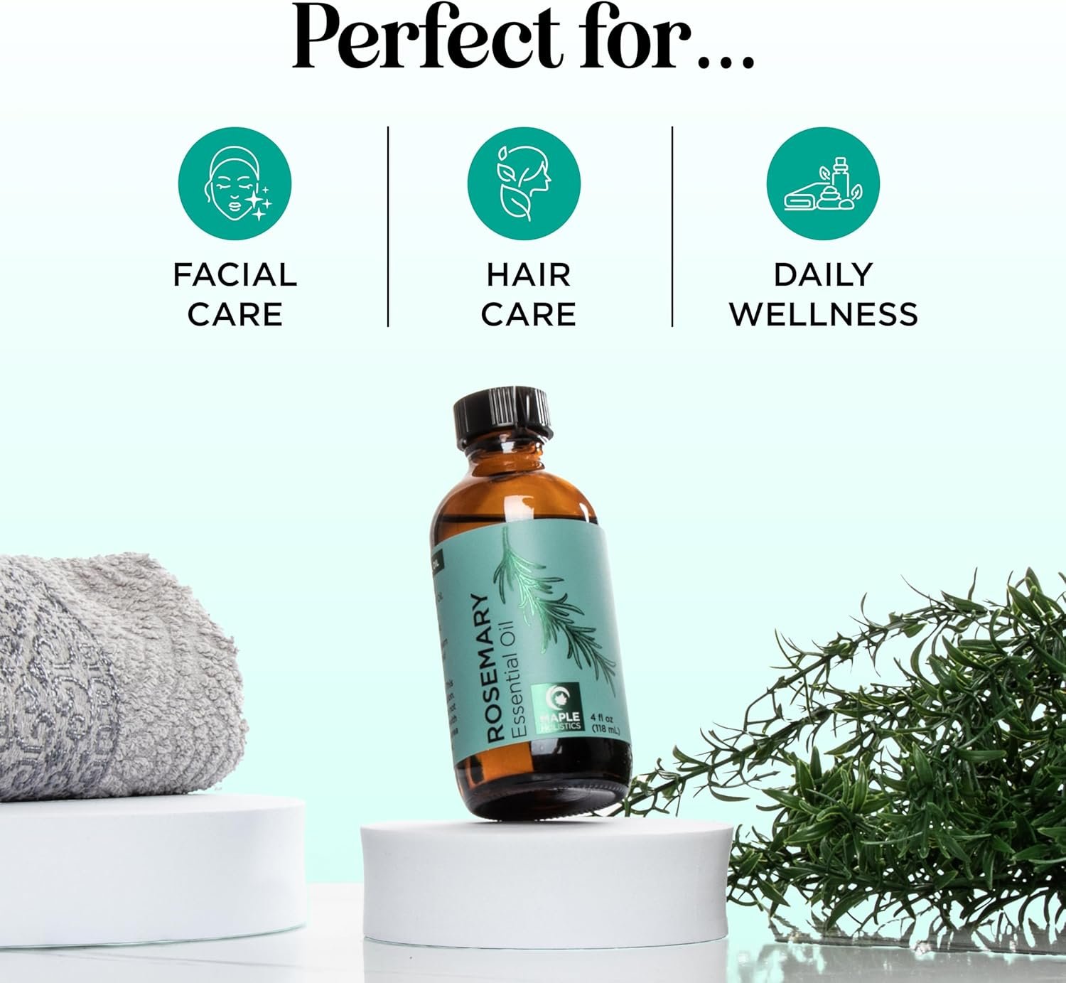 Pure Rosemary Essential Oil with Dropper - Undiluted Rosemary Oil for Hair Skin and Nails and Refreshing Aromatherapy Oil for Diffusers - Rosemary Essential Oil for Cleansing Dry Scalp Care 4oz - Image 7