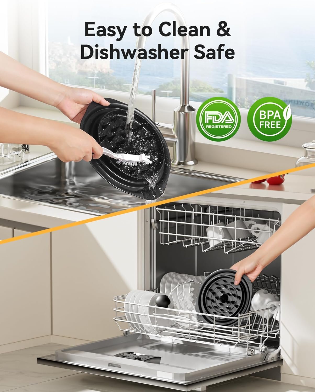 Chicken Shredder, 10.8" Visible Chicken Breast Shredder Tool Twist, Large Meat Shredder Machine - Ergonomic Handle, Dishwasher Safe, Anti-Slip, Cleaning Brush, Heat Resistant, BPA Free - Image 6