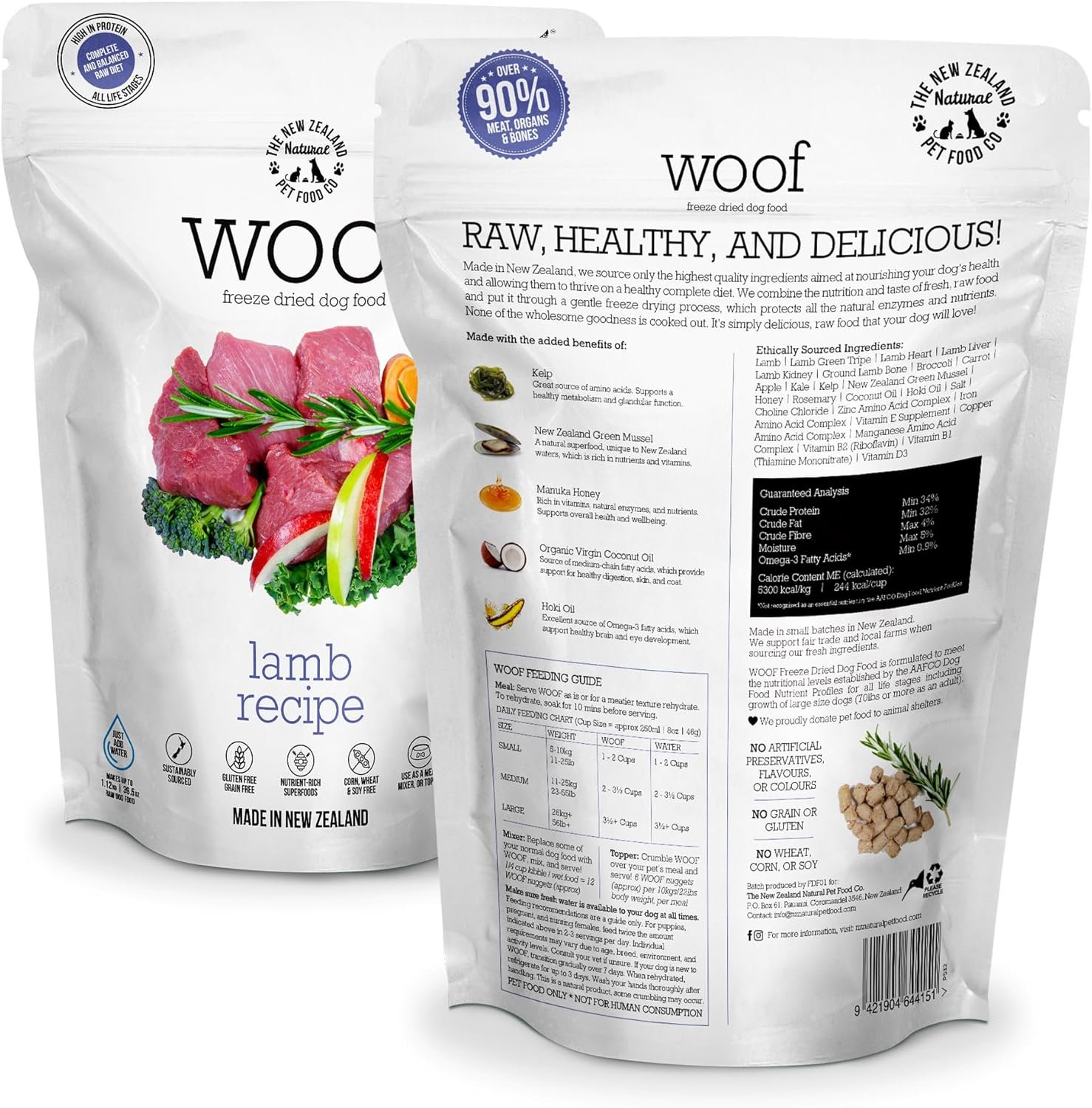 WOOF Lamb Freeze Dried Raw Dog Food, Mixer, or Topper, or Treat - High Protein, Natural, Limited Ingredient Recipe 9.9 oz - Image 3