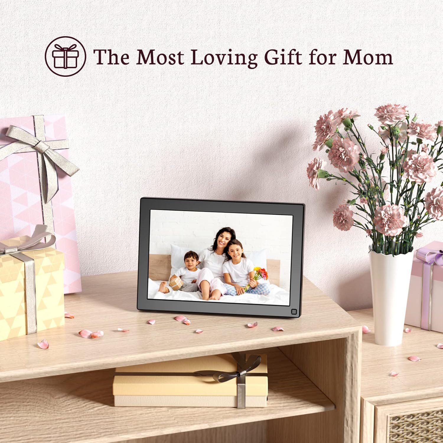 BSIMB 10.1 Inch Digital Picture Frame, WiFi Digital Photo Frame Touchscreen 1280x800 HD 32GB Electronic Picture Frame, Auto-Rotate, Wall Mountable, Share Photos via App/Email, Gift for Women - Image 5