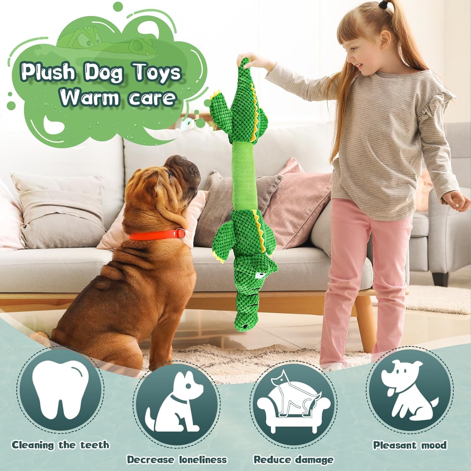Dog Toys for Large Dogs: Squeaky Dog Toys - Plush Dog Chew Toys - Tough Tug of War Dog Toys - Interactive Puppy Toys for Small,Medium,Large Breed - Image 4