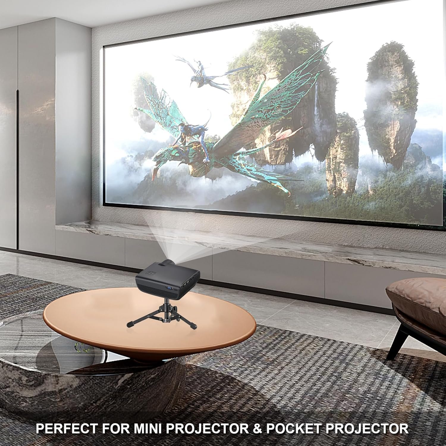 Mini Projector Stand, Table Top Mini Projector Tripod Stand with Tilt Angle Adjustable Small Tripod for Projector Mini, Cameras, DSLR, Smartphones - Image 4