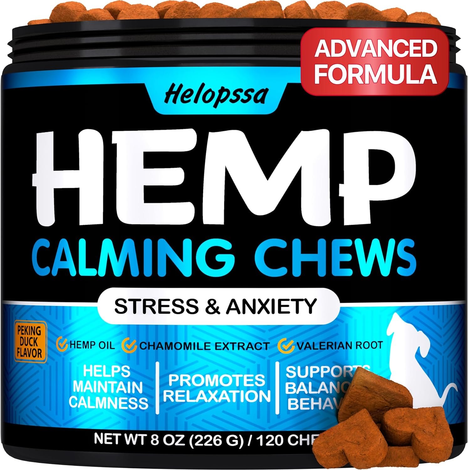 Hemp Calming Chews for Dogs with Anxiety and Stress - Dog Calming Treats - Dog Anxiety Relief - Storms, Barking, Separation - Valerian - Hemp Oil - Calming Treats for Dogs - Made in USA - 120 Chews - Image 2