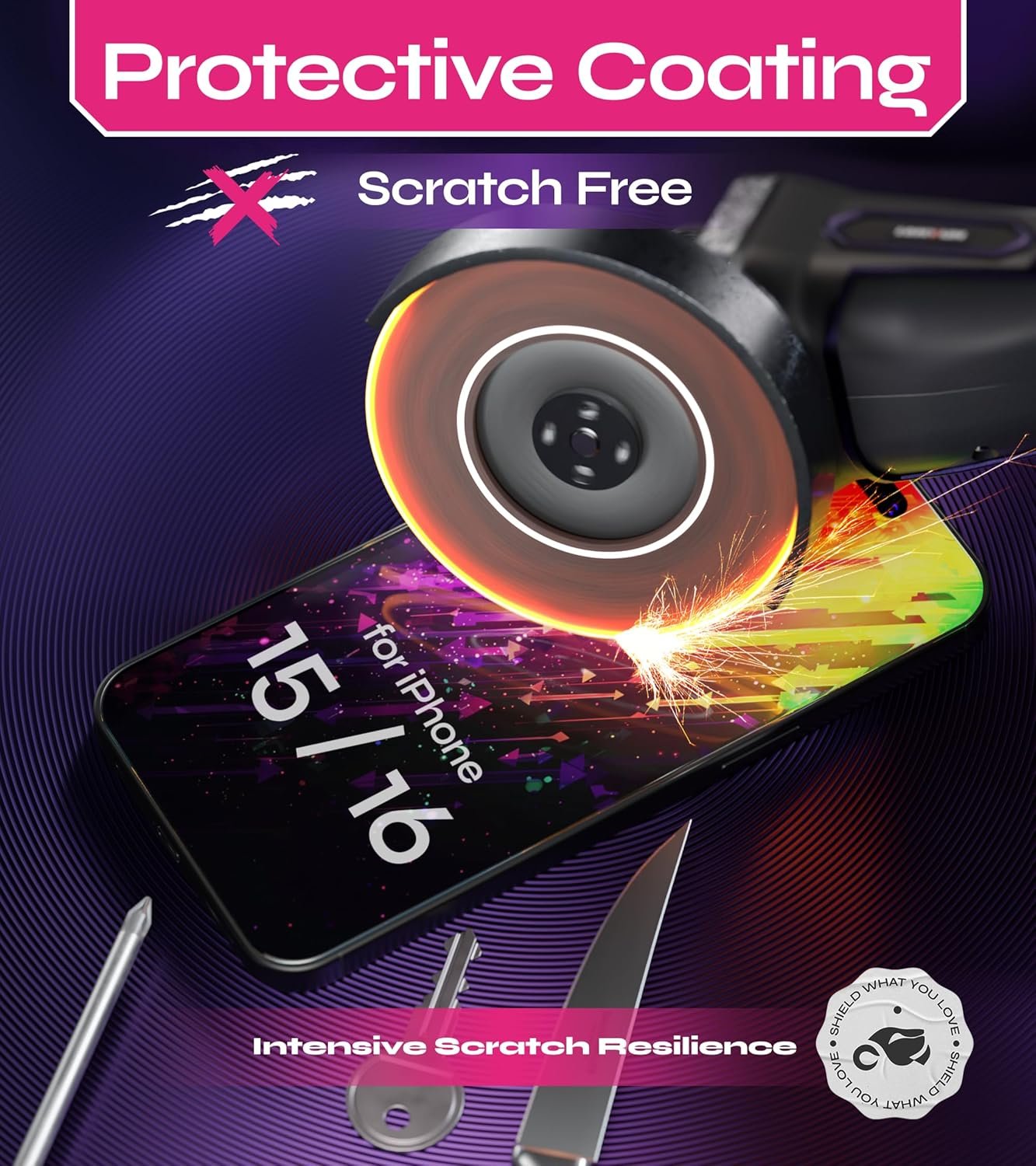 Screen Protector compatible with iPhone 15/16 (2Pack), Easy Auto-Align Install Kit, 6.1" Tempered Glass, 9H Hardness, Ultra HD Clear, Case Friendly, EasyShield - Image 9