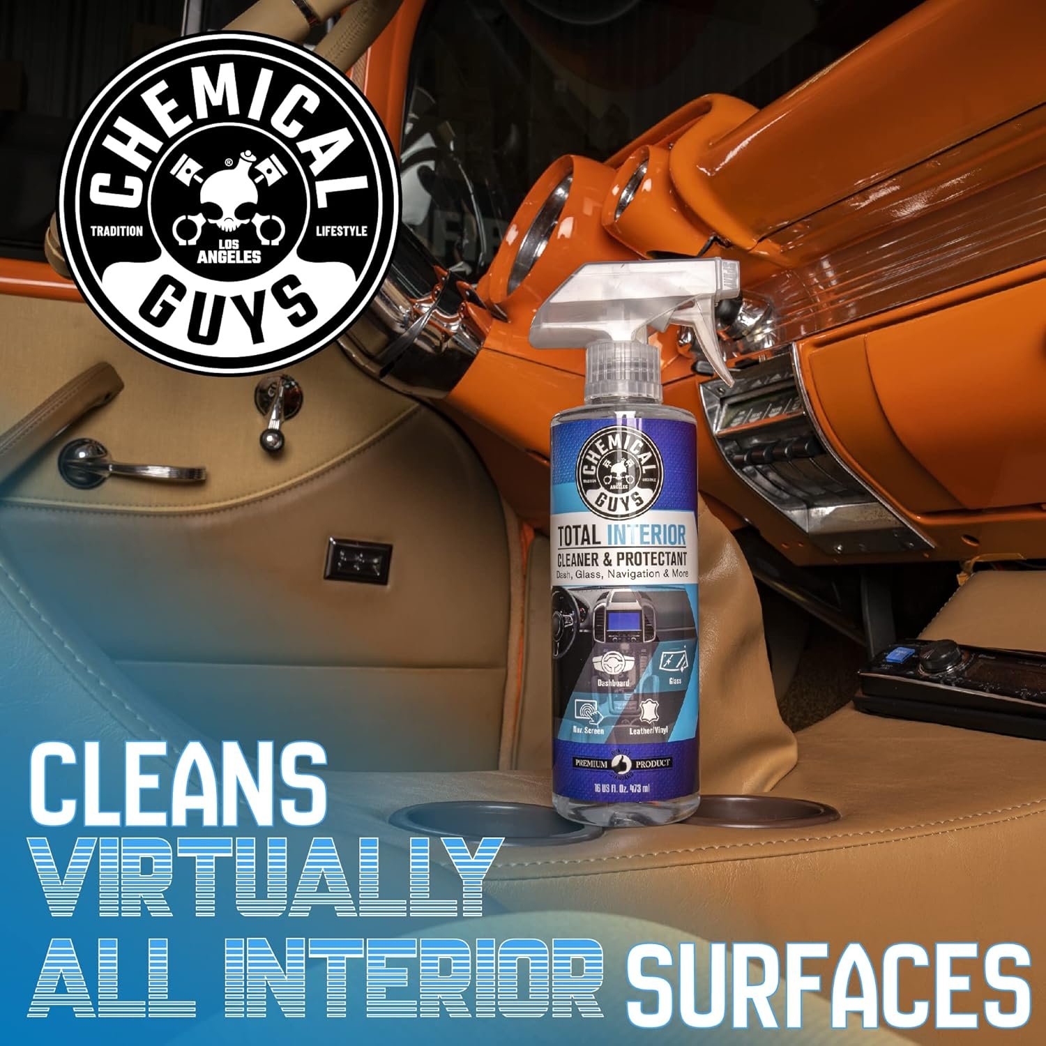 Chemical Guys SPI2201602 Total Interior Cleaner and Protectant, Safe for Cars, Trucks, SUVs, Jeeps, Motorcycles, RVs & More, 16 fl oz, (2 Pack) - Image 3