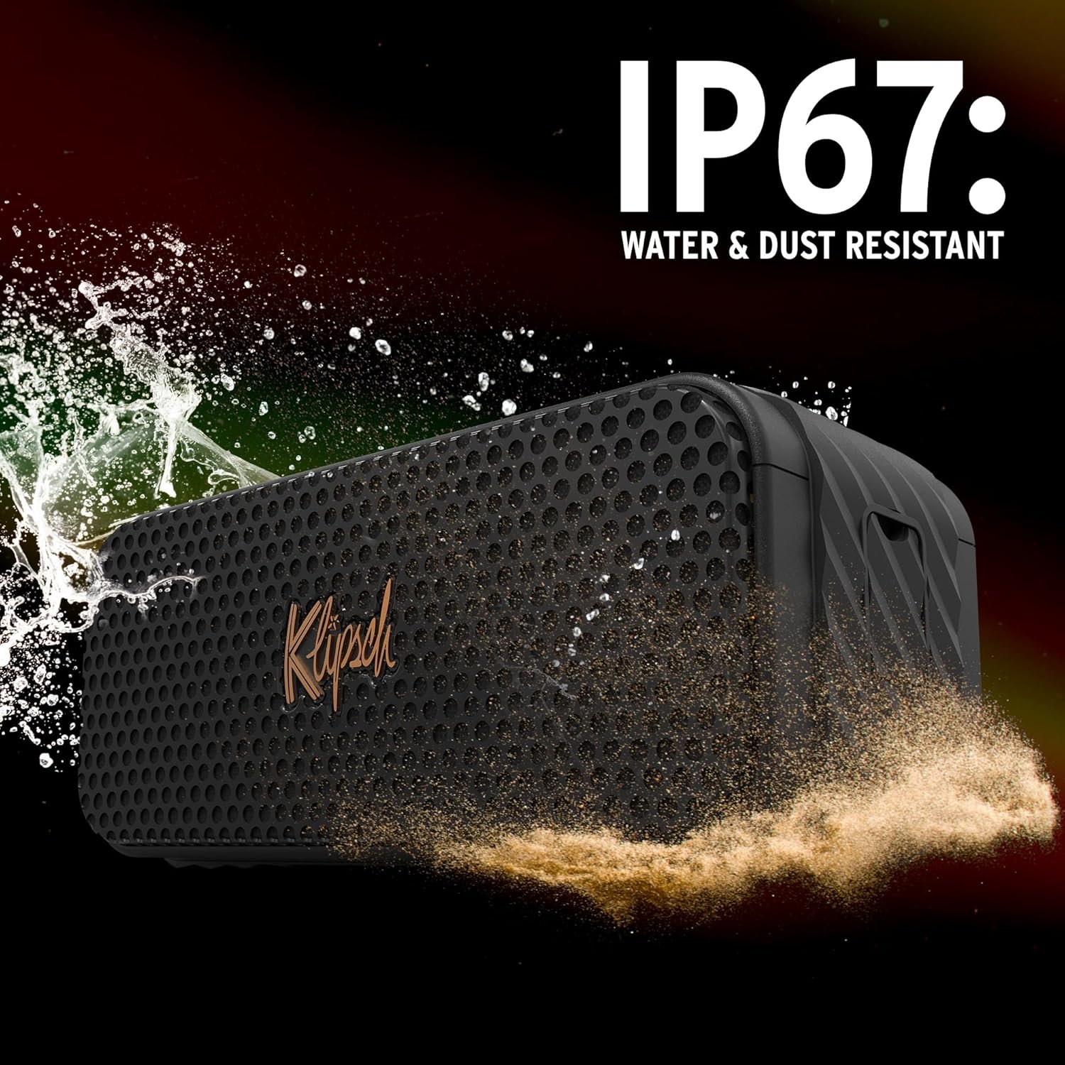 The Klipsch Nashville Portable Bluetooth Speaker with a 2.25" full range drivers for 360 degree audio, IP67 dust and waterproof rating, 24 hours of playtime for a premium live concert experience - Image 4