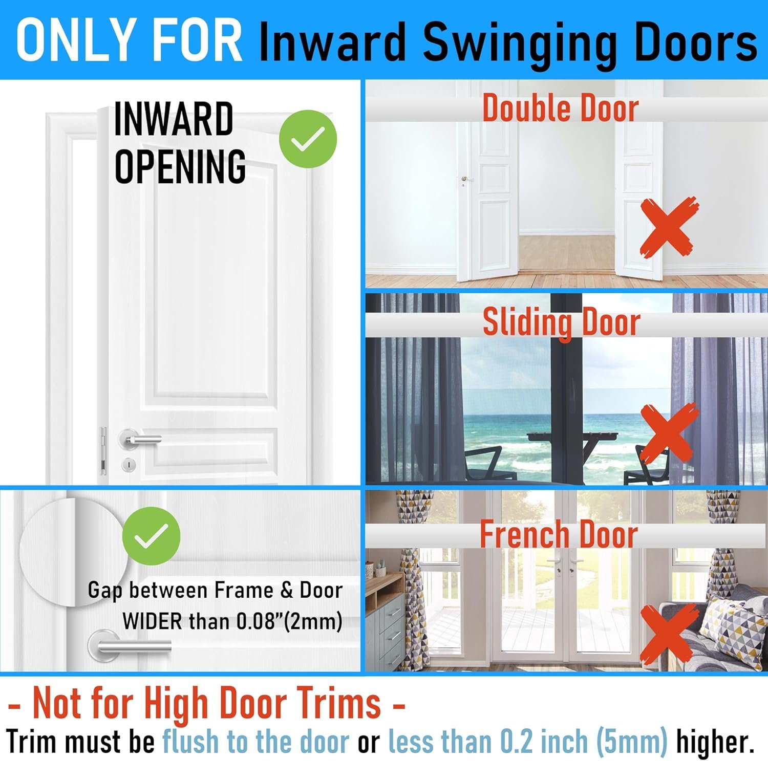 3Pack Home Security Door Reinforcement Lock, Childproof Safety Door Lock Latch Inside Stopper, Add High Security to Prevent Home Unauthorized Entry, Aluminum Construction Finish Black - Image 5