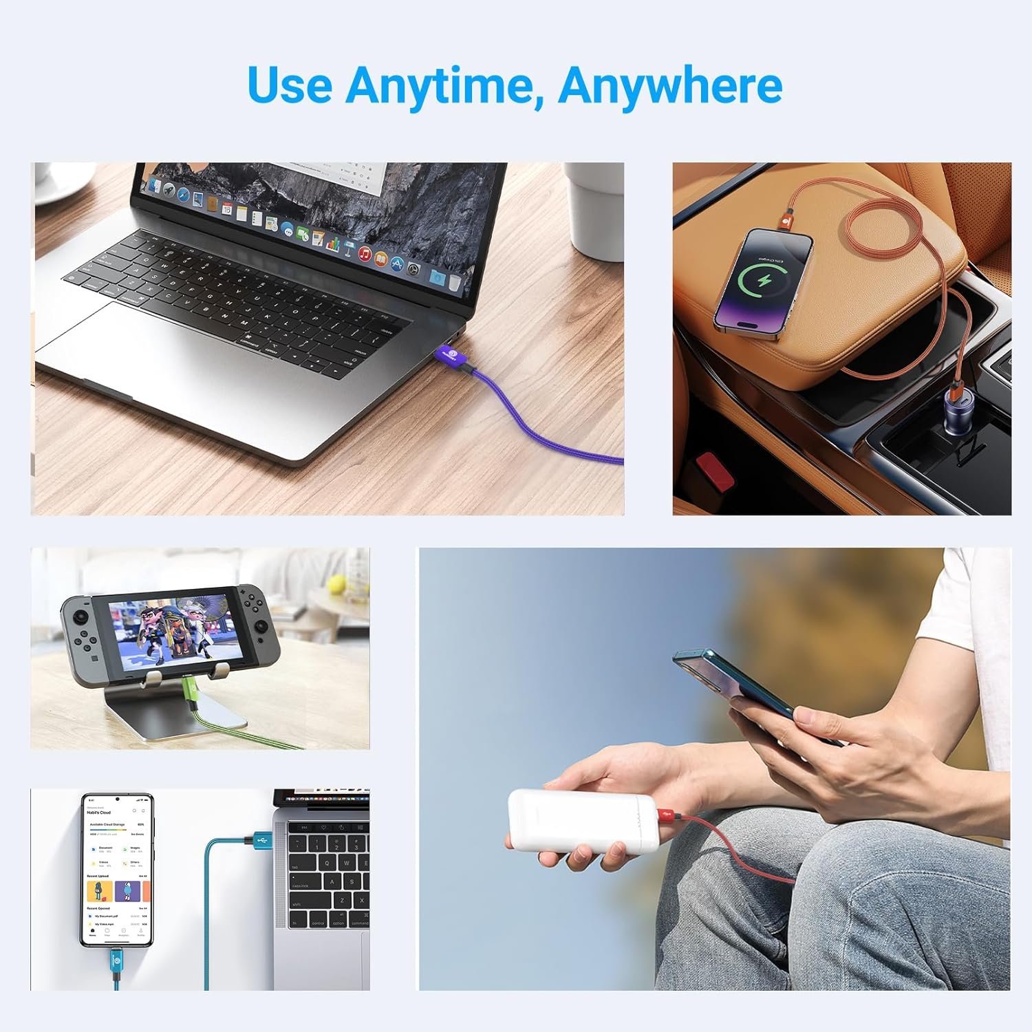 Type C Charger 10FT 4-Pack Type C Charger Fast Charging Nylon Braided USB C Cable for Samsung Galaxy S21 S20 S10 Plus Note 10 LG Google Pixel Moto - Image 8