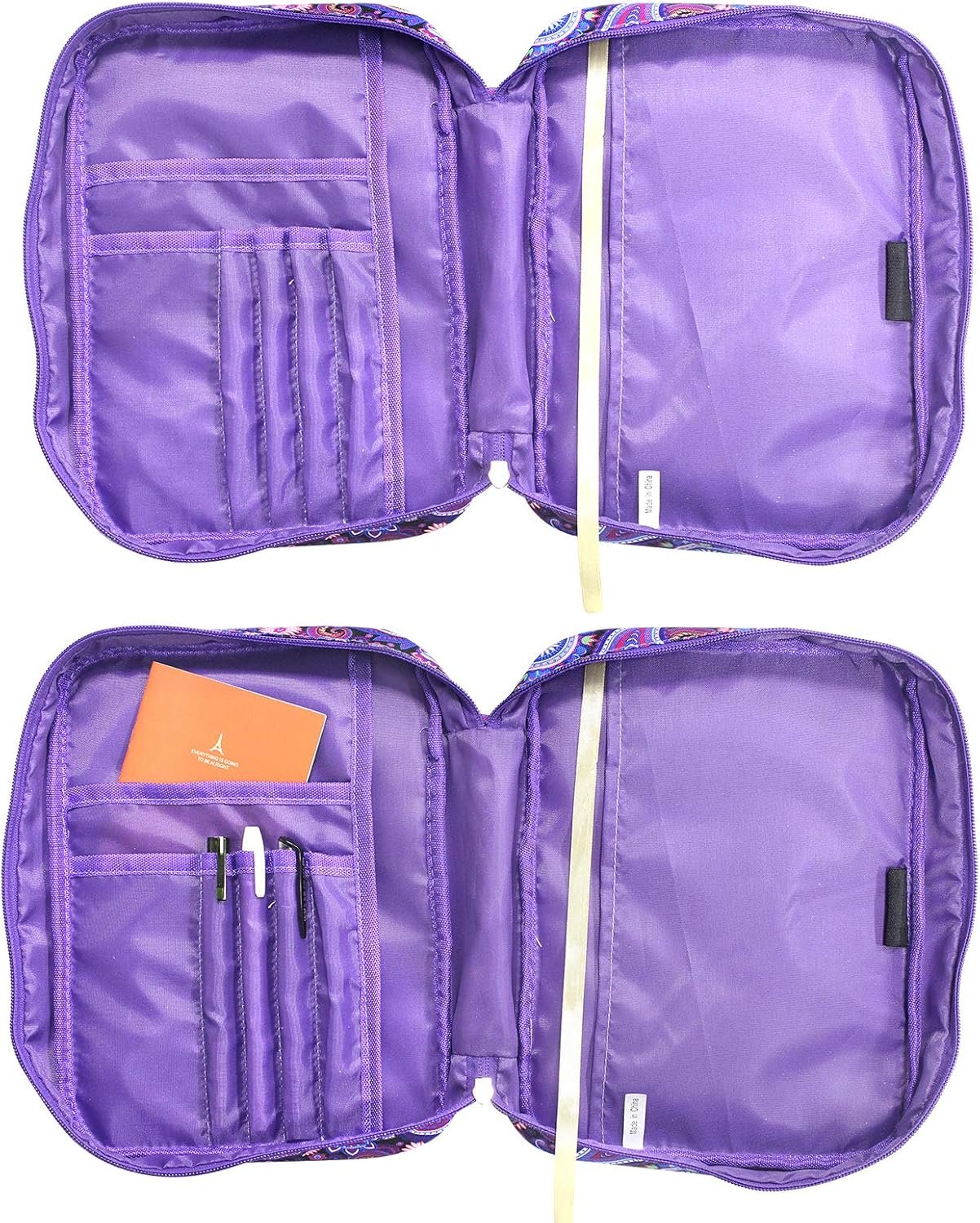 G-LEAF Bible Cover Case/Book Cover, Bible Case for Women Girls, Bible Cover Bags Floral Pattern With Handle Fits for Standard Size Bible, 9.5x6.7x2.5 In - Image 5