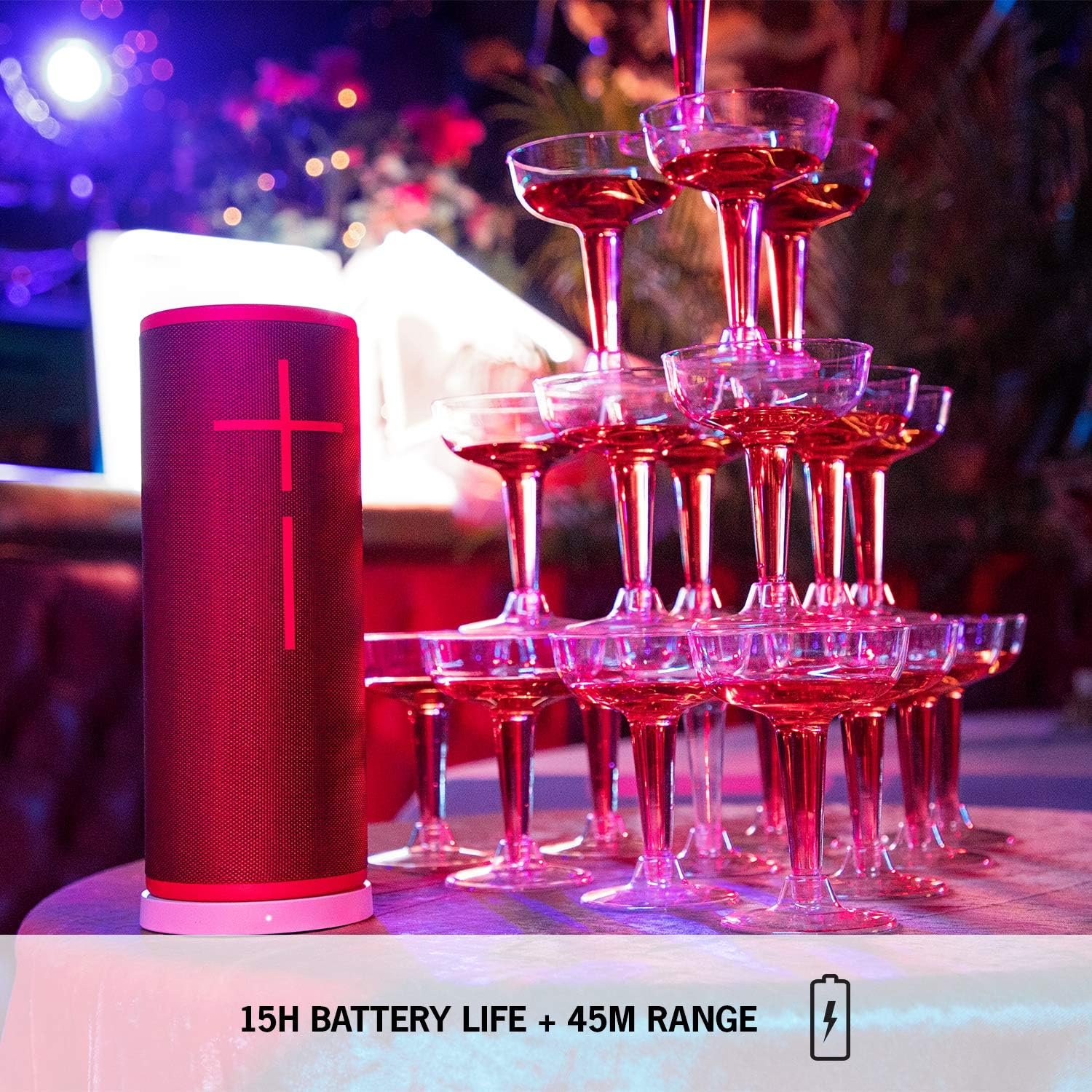 Ultimate Ears Boom 3 Wireless Bluetooth Speaker, Bold Sound + Deep Bass, Bluetooth, Magic Button, Waterproof, 15 Hours Battery, Range of 150 ft, Sunset Red - Image 8