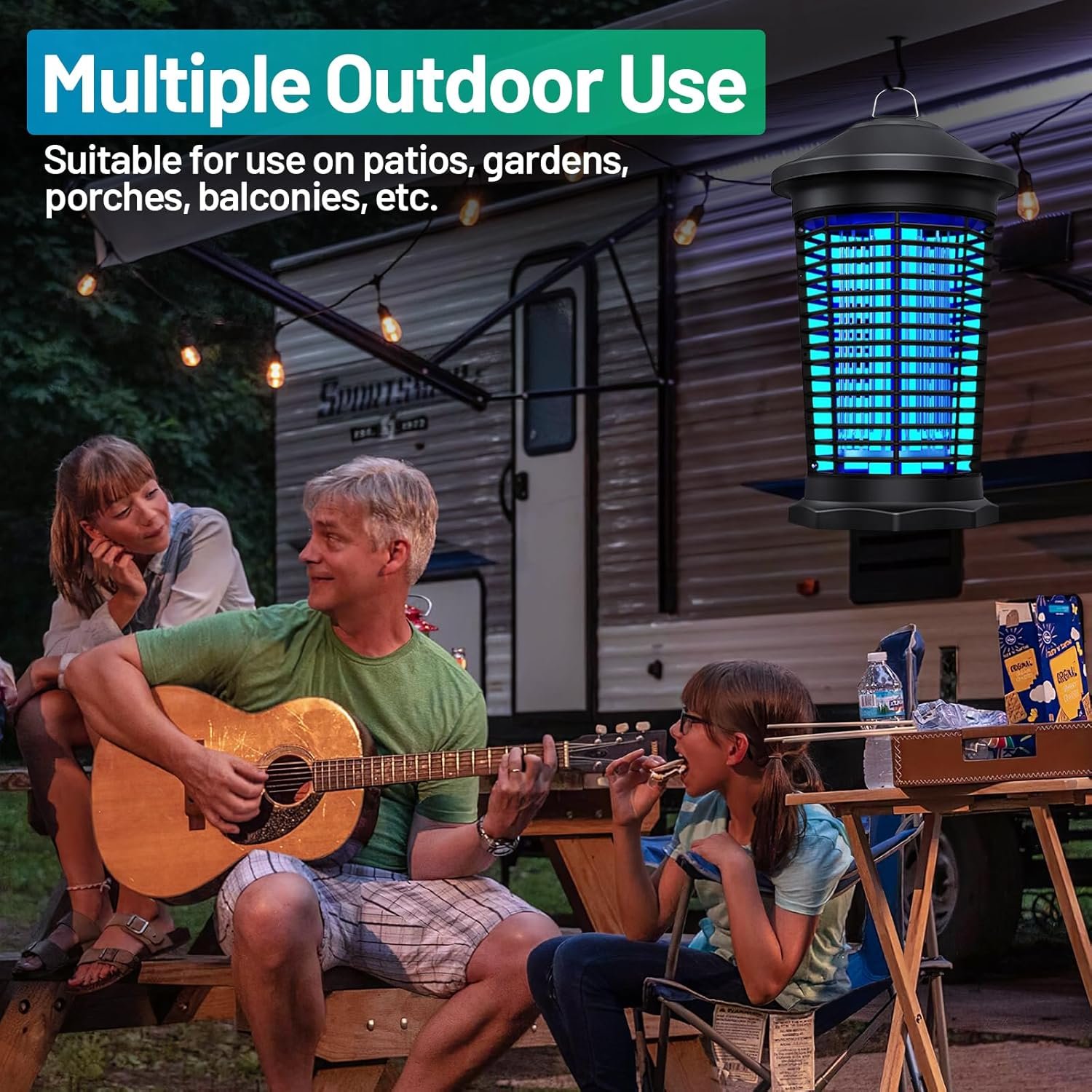 Bug Zapper Outdoor, Mosquito Zapper Indoor with 4000V High Powered, Electric Fly Zapper, Mosquito Killer Traps for Home, Kitchen, Backyard, Patio - Image 6