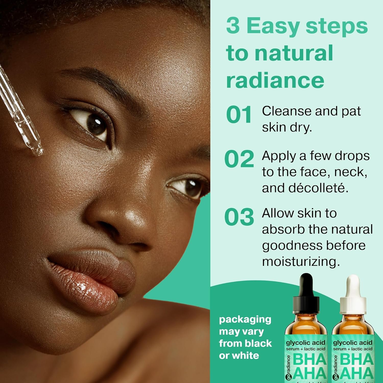 2X BIGGER 2OZ, Go Radiance 5% Glycolic Acid Serum, Salicylic Acid Serum for Acne-prone Skin, BHA Liquid Exfoliant, AHA Peel Lactic Acid Serum, Gentle Glycolic Acid Peel For Oil Control & Pore Reducer - Image 6