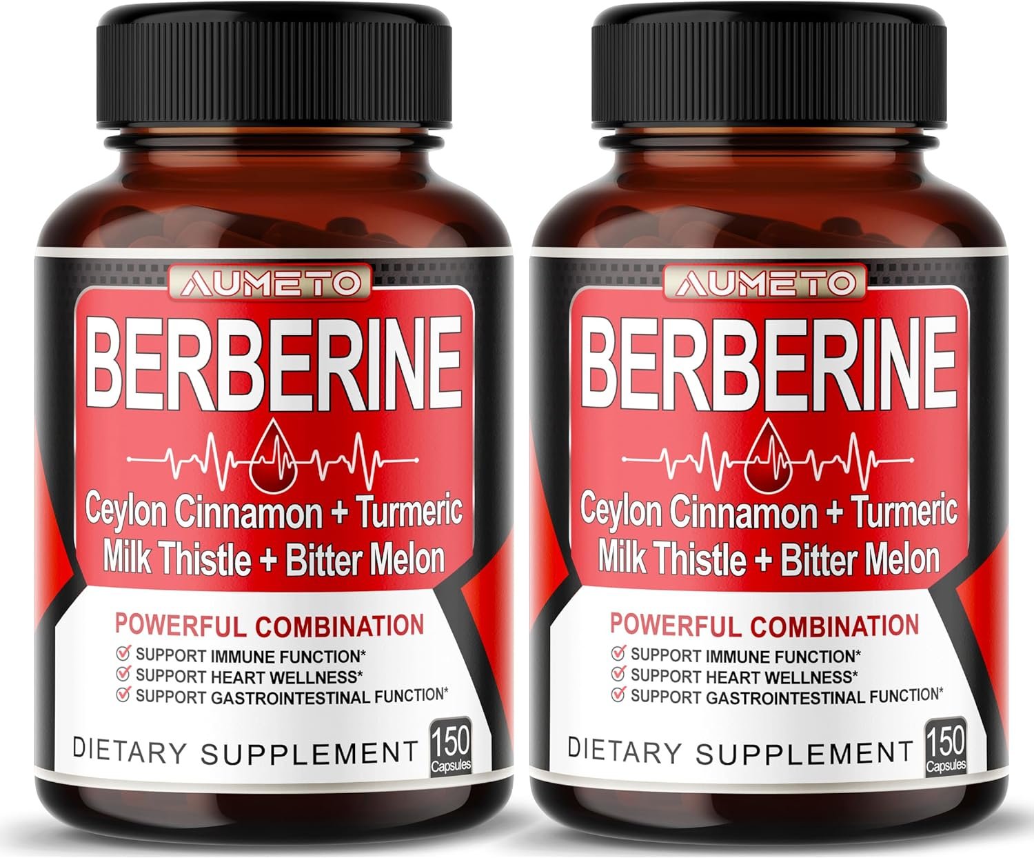 8 in 1 Berberine Supplement - Equivalent to 13100mg per Capsule - Support Digestion, Immunity - with Ceylon Cinnamon, Milk Thistle, Turmeric, Bitter Melon - Image 2