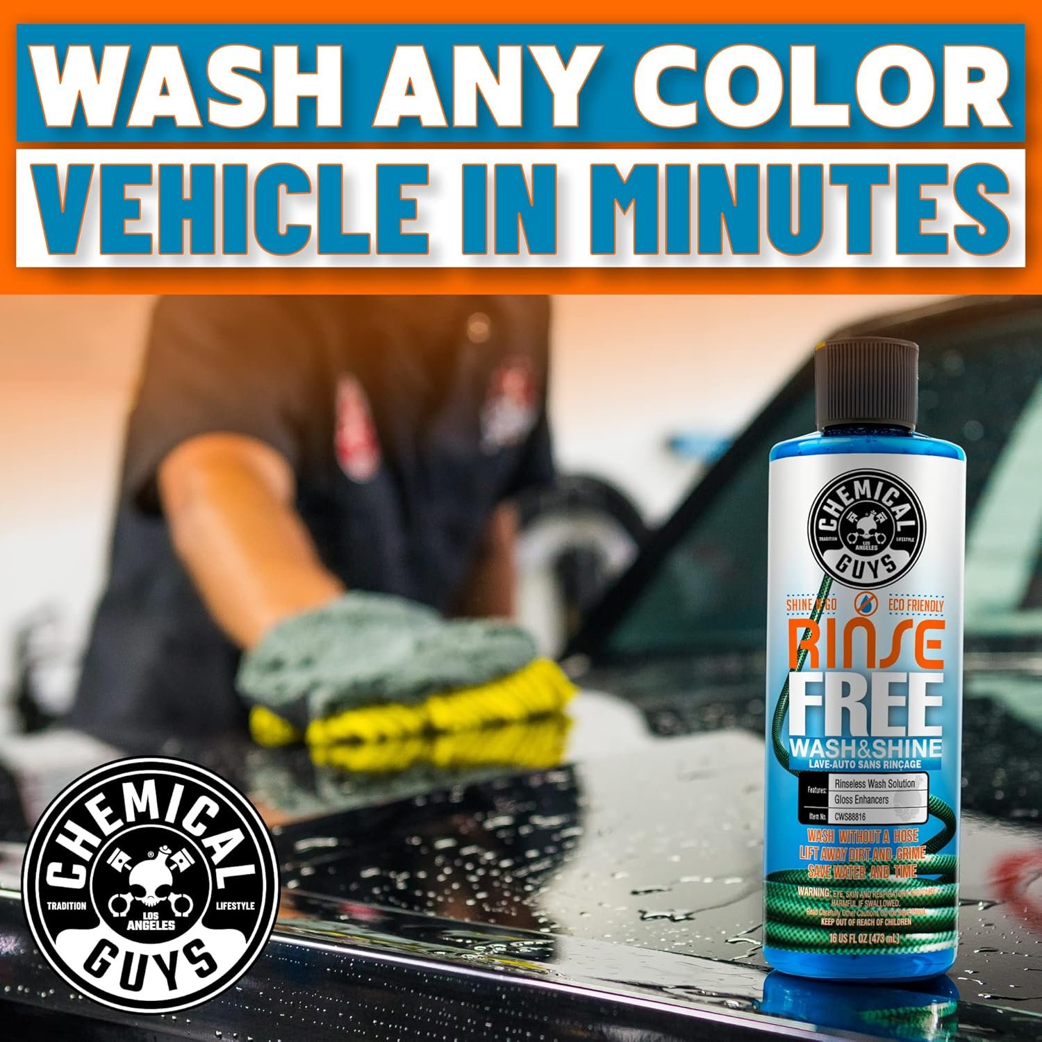 Chemical Guys CWS88864 Rinse-Free Car Wash & Shine Rinseless Soap (Use with Bucket), Safe for Cars, Trucks, SUVs, Motorcycles, RVs & More 64 fl oz (Half Gallon) - Image 7