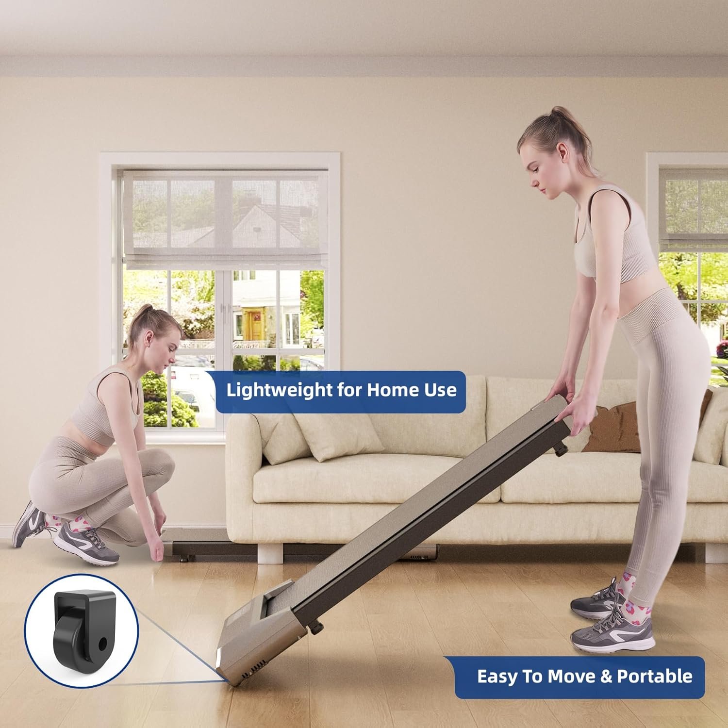 DeerRun Walking Pad, 2024 Upgrade Smart Under Desk Treadmill, 2.5HP Small Quiet Portable Treadmill, Walking Treadmill Under Desk, APP & Remote Control, Knee-Protective, No-Assembly - Image 7