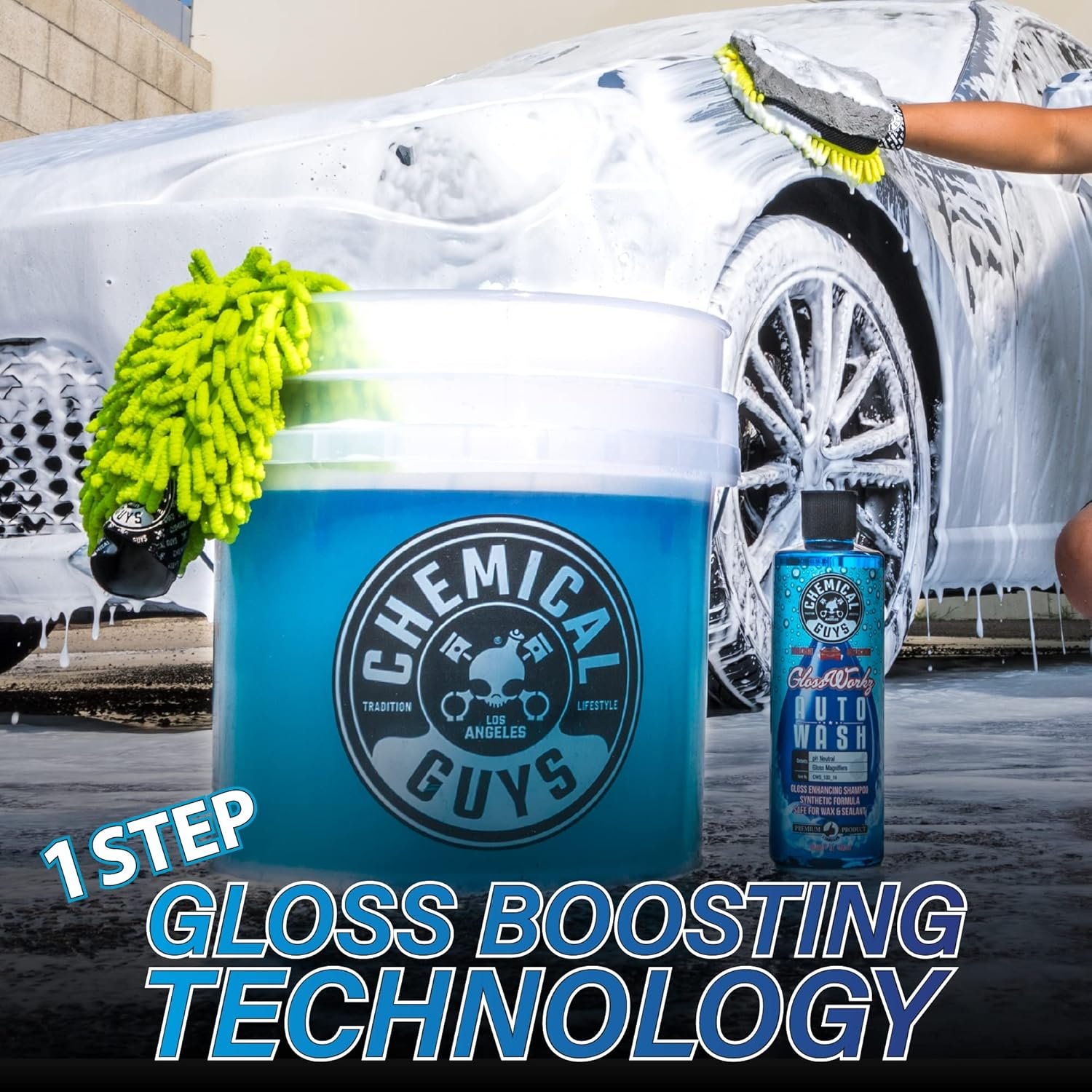 Chemical Guys CWS_133_16 Glossworkz Gloss Booster Car Wash Soap (Works with Foam Cannons, Foam Guns or Bucket Washes) Safe for Cars, Trucks, Motorcycles, RVs & More, 16 fl oz, Watermelon Scent - Image 6