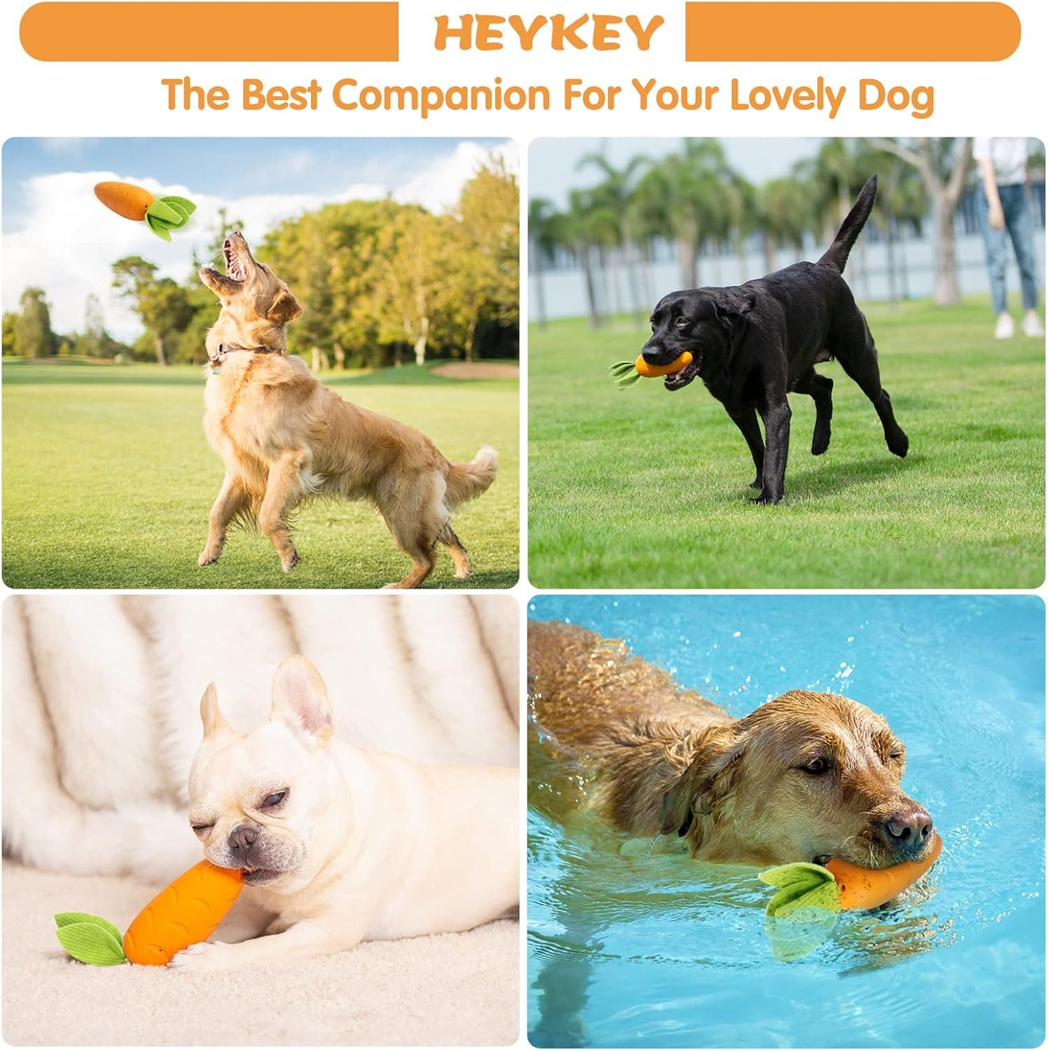 HEYKEY Dog Toys for Aggressive Chewers, Squeaky Dog Toys, Indestructible Dog Toys,Rubber Dog Chew Toys for Small, Medium, Large Dogs, Milk Flavor - Image 7