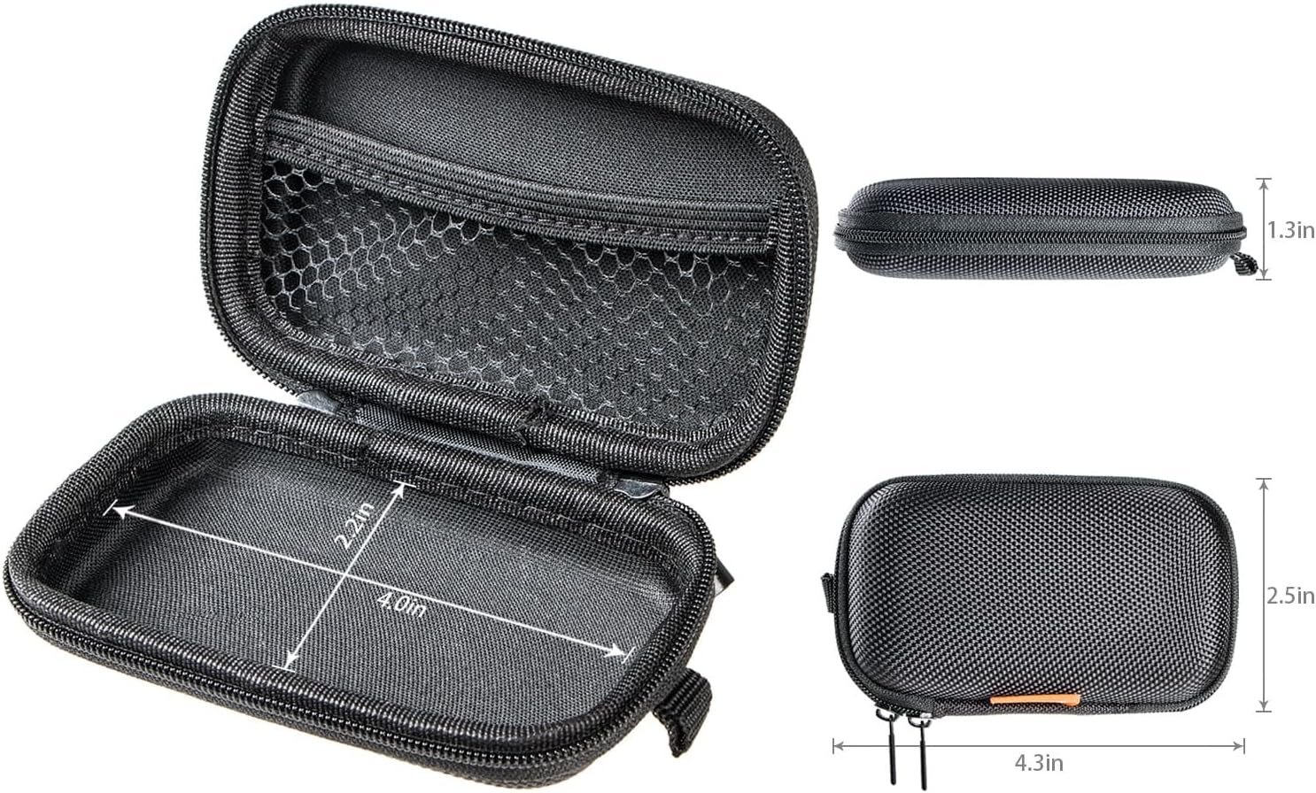 GLCON Rectangle Small Hard EVA Case - Portable Protection Earbud Case Zipper Pouch for Headset, Earphone, Flash Drive, Charging Cable, Key - Mesh Inner Pocket Durable Exterior Universal Carrying Bag - Image 5