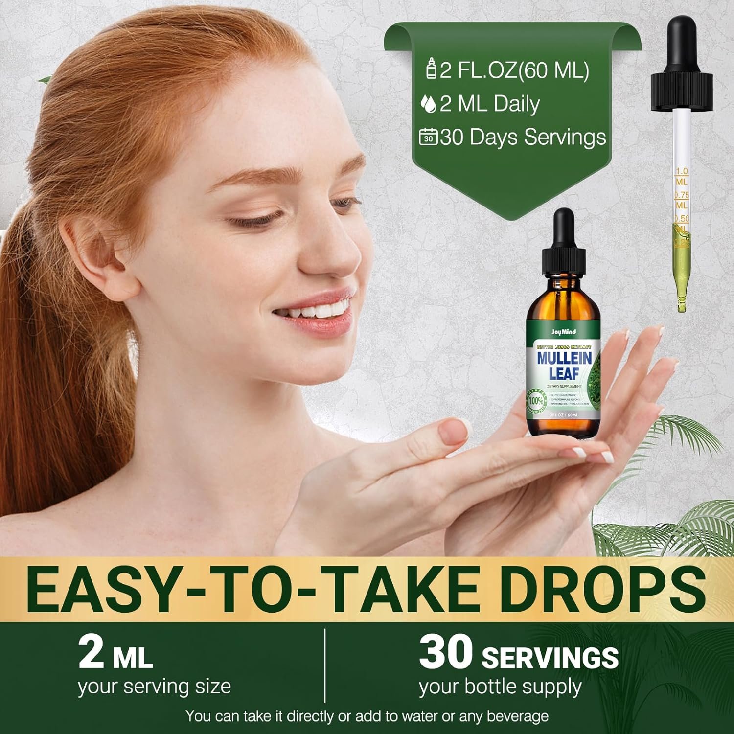 Urolithin A Supplement 500mg Mullein Drops for Lungs - Mullein Leaf Extract 2800MG for Lung Cleanse - Image 8