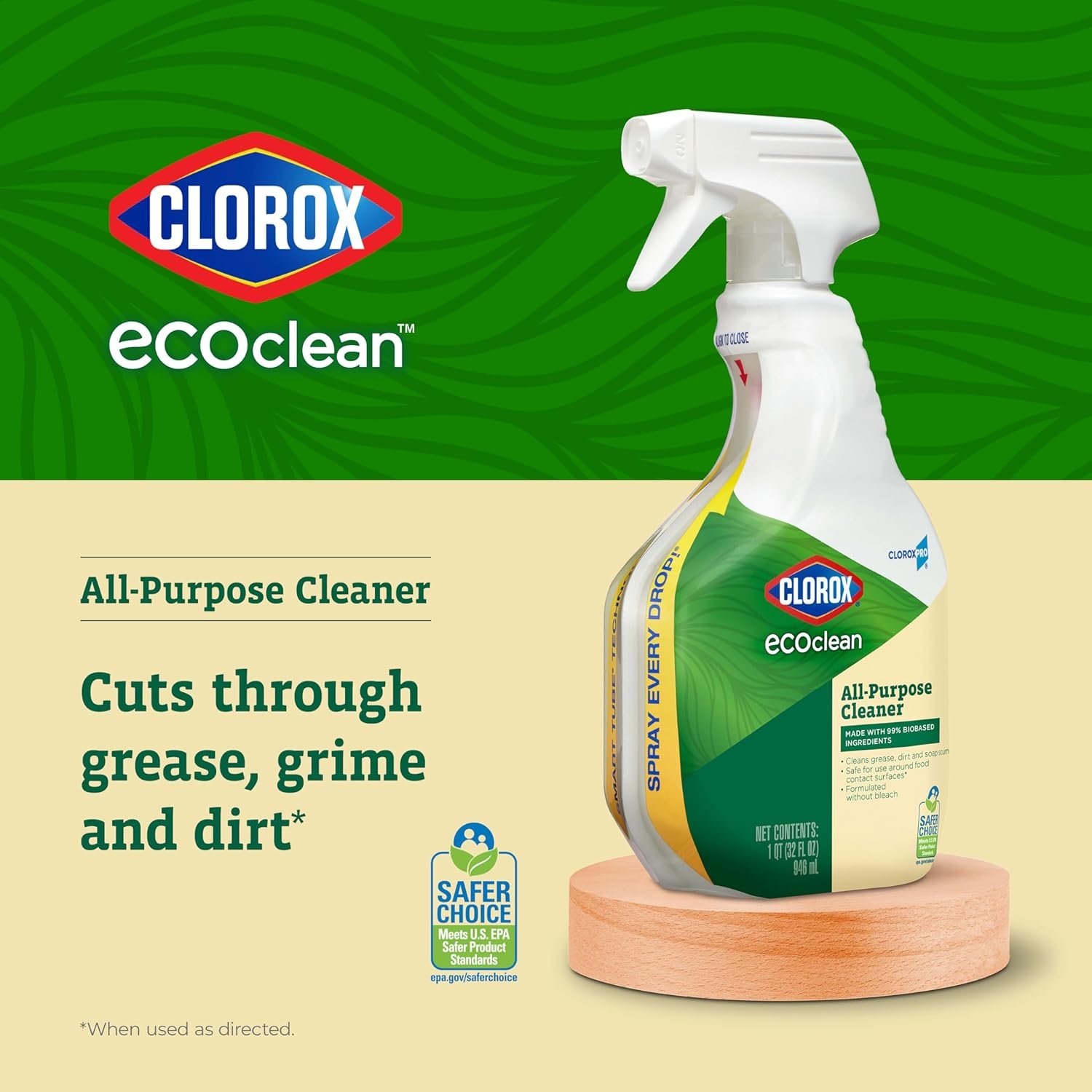 CLOROX CloroxPro EcoClean All-Purpose Cleaner Spray Bottle, 32 Fluid Ounces (Pack of 2) - Image 2