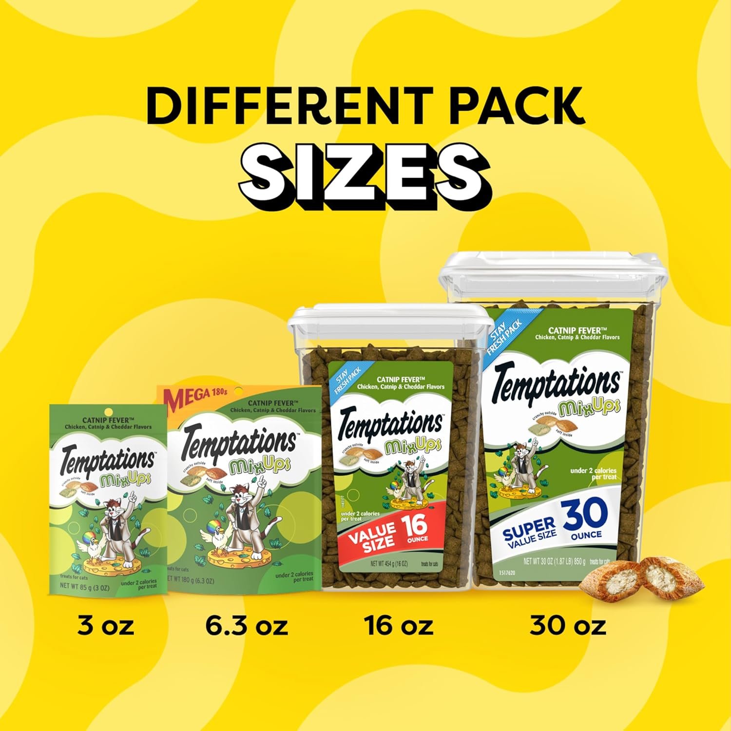 Temptations MixUps Catnip Fever Flavor Crunchy and Soft Cat Treats, 30 oz. Tub - Image 12