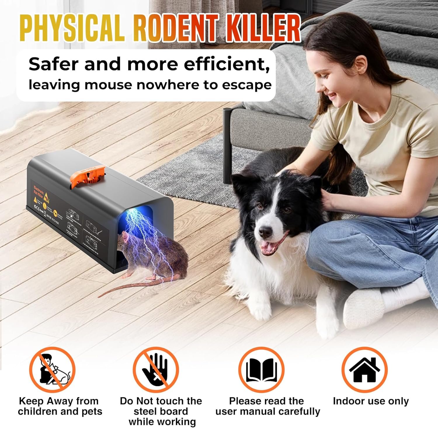 Rat Trap - Electric Mouse Traps Indoor for Home, Electronic Humane Rat Killer with Powerful Voltage, Effective Mouse Zapper for Rats and Mice - No Touch Reusable Mice Traps to Protect Your Home (1) - Image 5