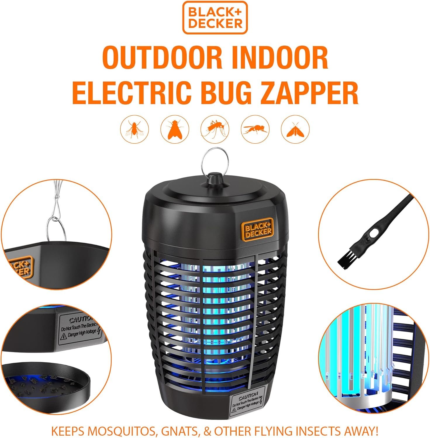 Black + Decker Bug Zapper- Mosquito Repellent Outdoor & Fly Traps for Indoors- Mosquito Zapper & Fly Killer- Gnat & Moth Traps for Home, Deck, Garden, Patio & More - Image 4