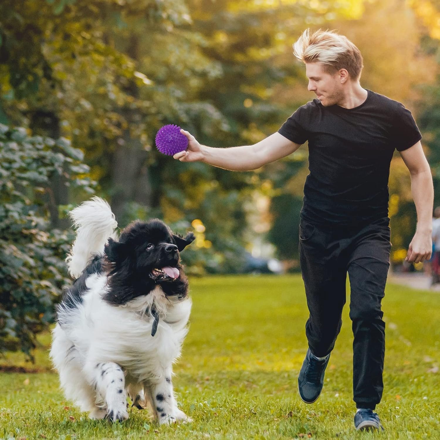 VITEVER 3 Colors 4.5” Heavy Duty Squeaky Dog Toy Balls for Medium Large Dogs, Dog Chew Toys for Teething, Spiky Dog Balls for Aggressive Chewers, Durable Dog Toys for Teeth Cleaning and Training - Image 8